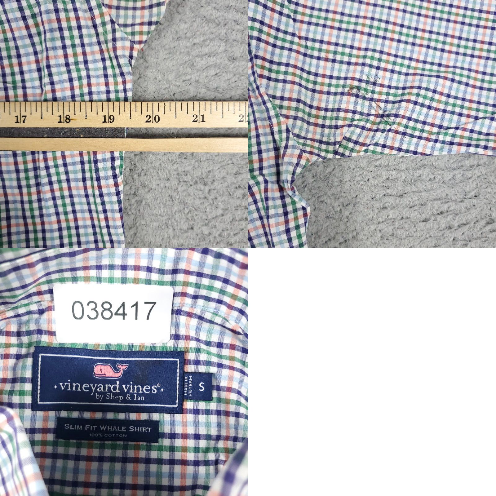 Vineyard Vines Vineyard Vines Shirt Mens Small Blue Check Whale Button Up Long Sleeve Cotton Mens Size US S / EU 44-46 / 1 - 8 Thumbnail