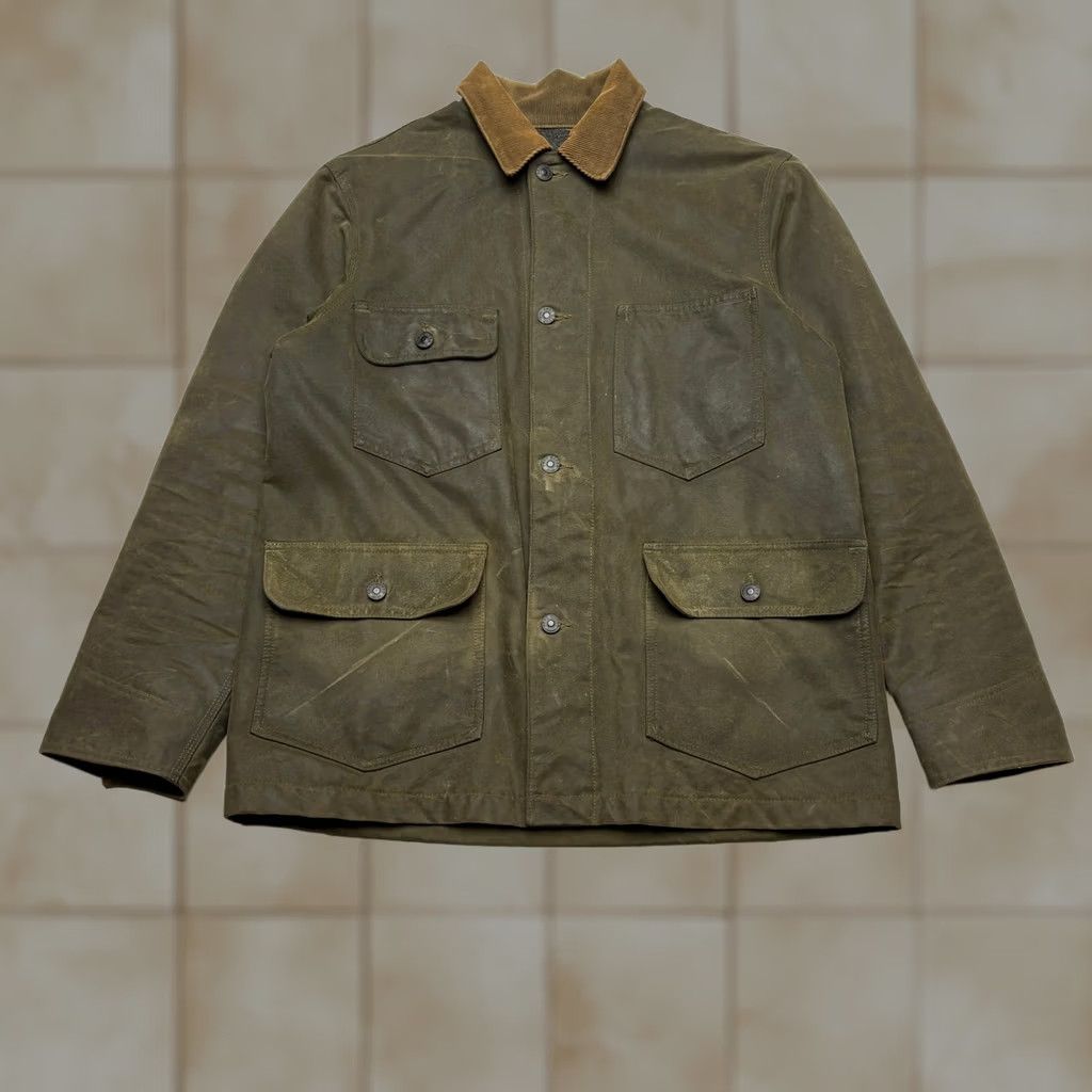 Buck Mason Buck Mason Highland Jacket Dry Waxed Canvas Wool Lined Men M Green Wool Lined Jacket Size US M / EU 48-50 / 2 - 1 Thumbnail