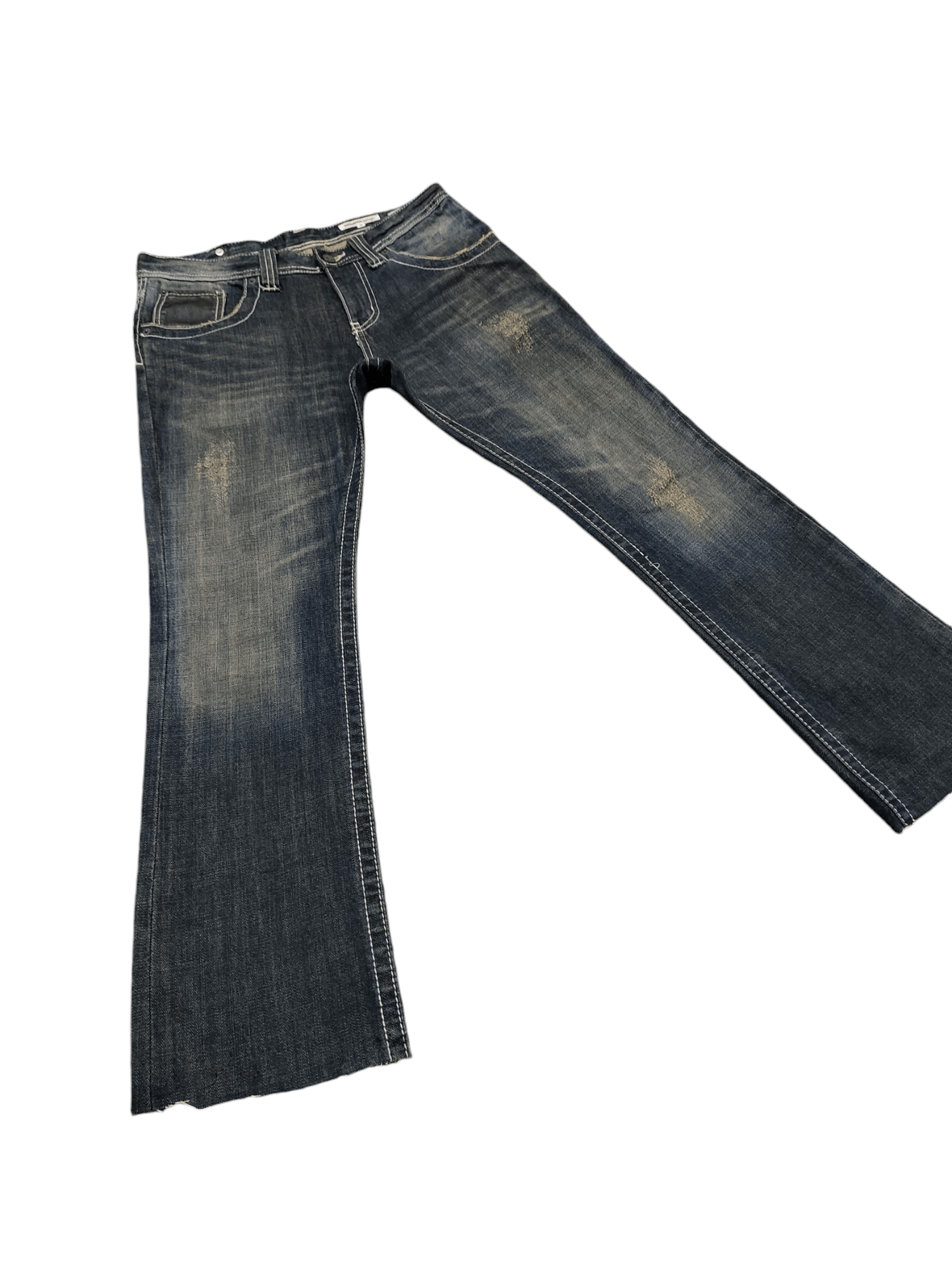 semanticdesign Flare Jeans Semantic Design Gun Embroidered Distress Bootcut Size US 31 - 3 Thumbnail