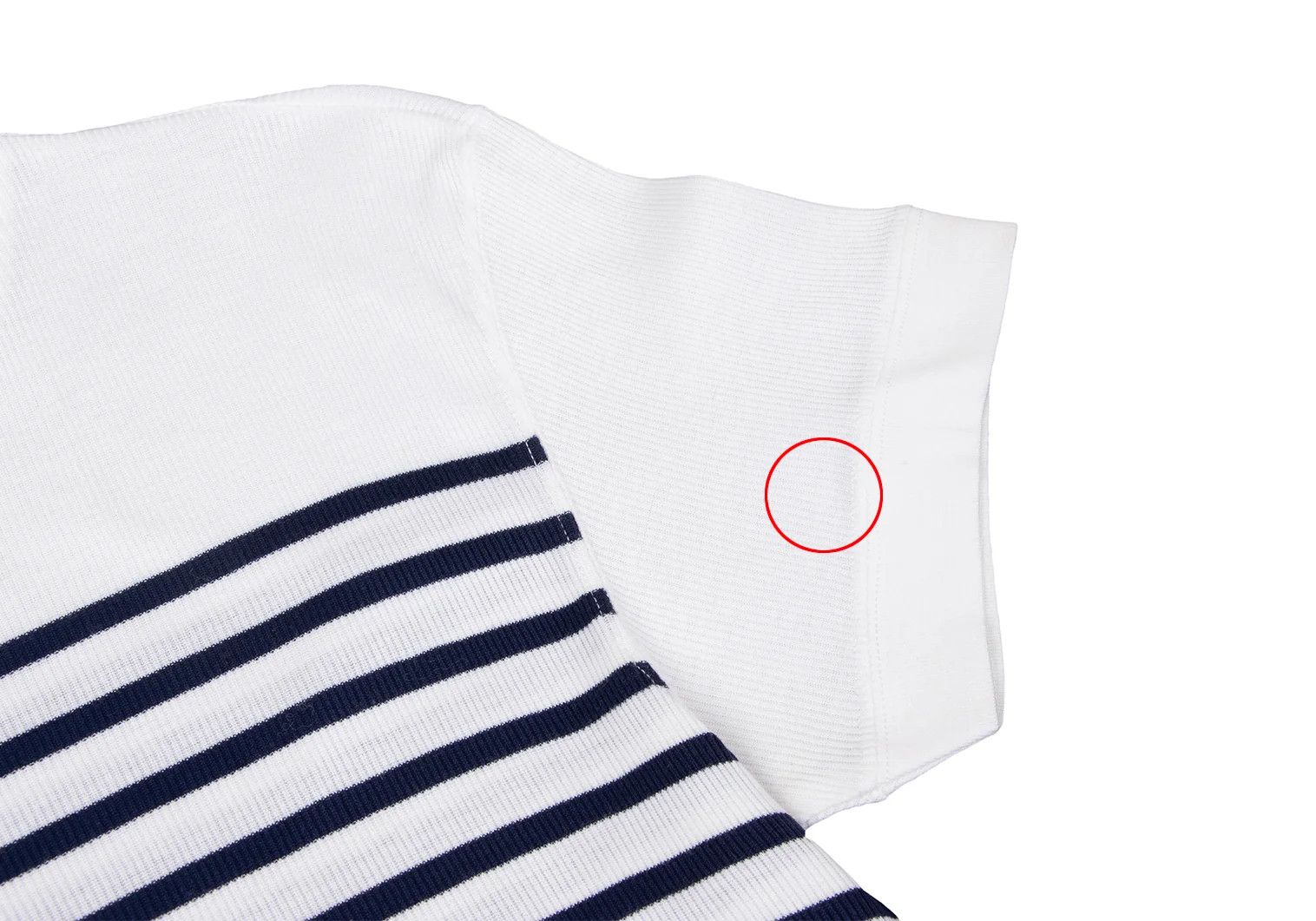 Jean Paul Gaultier Marine Stripe V-Neck Ribbed T-Shirt in Navy and Off-White Size US L / EU 52-54 / 3 - 5 Thumbnail