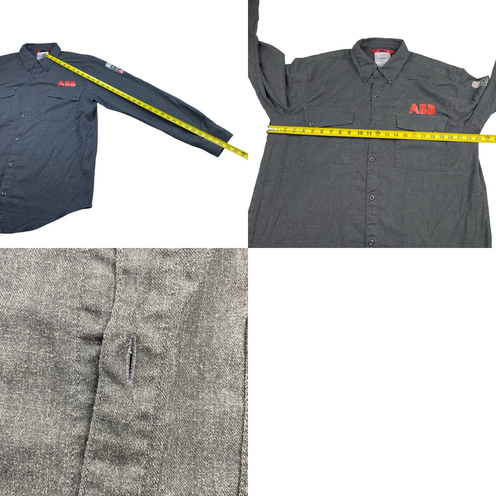 Vintage Strata Men's SFX302 FR ARC Rated Work Shirt Large Gray Size US L / EU 52-54 / 3 - 8 Thumbnail
