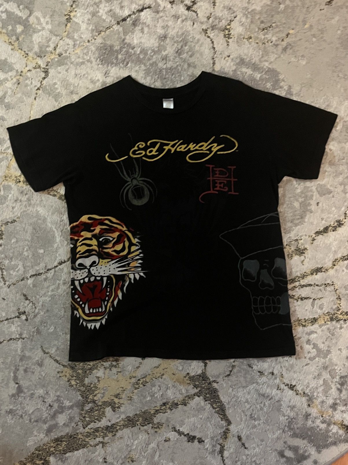 image of Christian Audigier x Ed Hardy Tee in Black, Men's (Size Large)