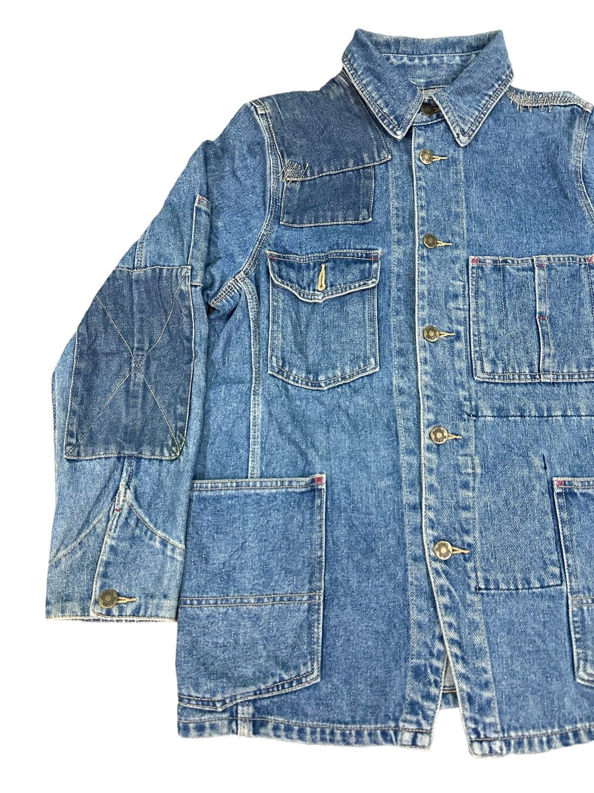Vintage RARE VINTAGE SINA COVA LUPO DI MARE PATCHWORK DENIM JACKET Size US S / EU 44-46 / 1 - 2 Thumbnail