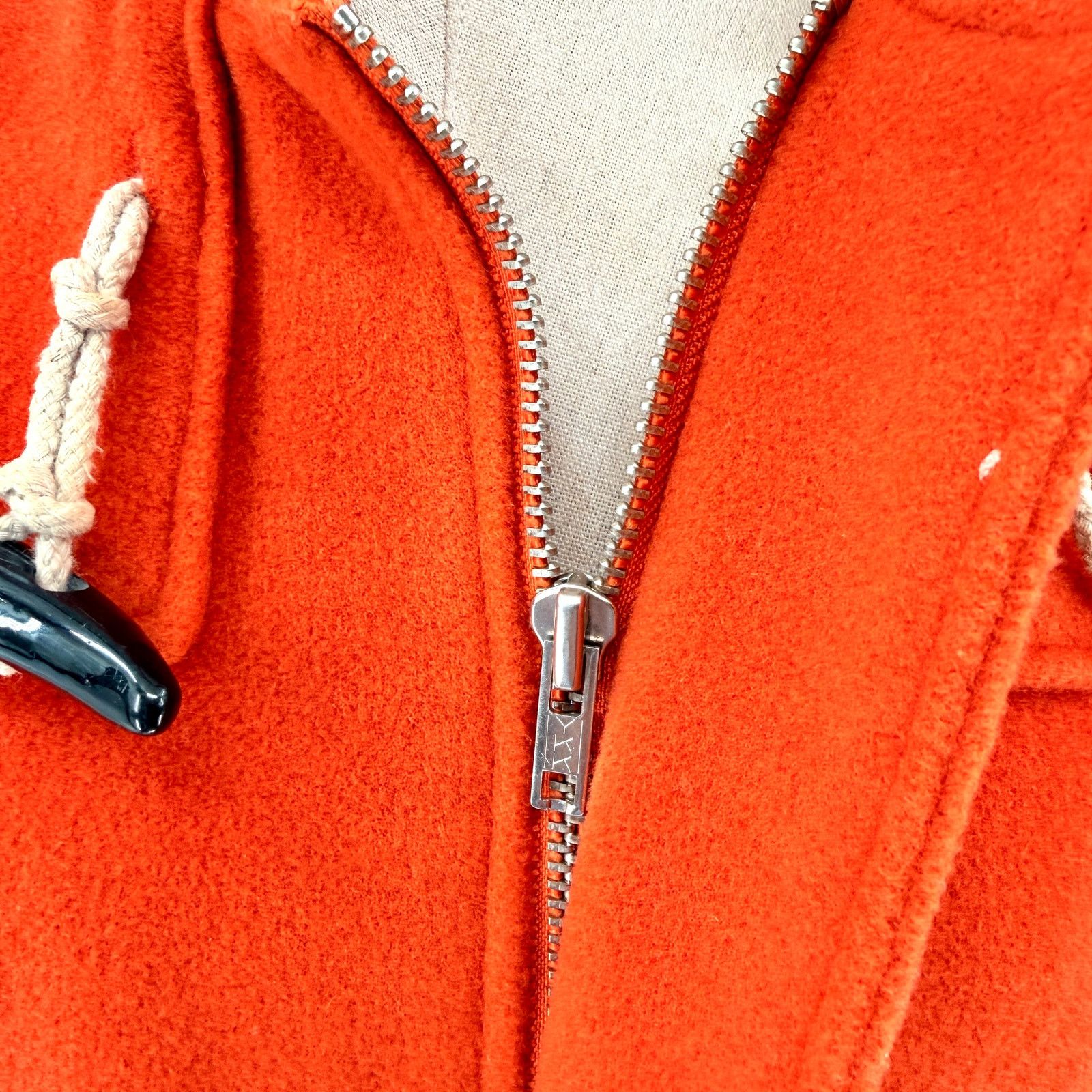 Vintage 80s/90s Caroche Harvest Orange Hooded Toggle Duffle Coat Size XL / US 12-14 / IT 48-50 - 4 Thumbnail