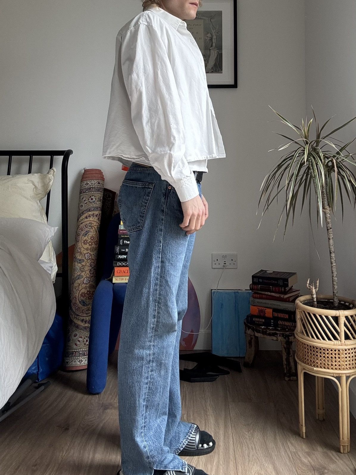 JW Anderson × Uniqlo JE Anderson collab button up cropped shirt Size L / US 10 / IT 46 - 3 Thumbnail