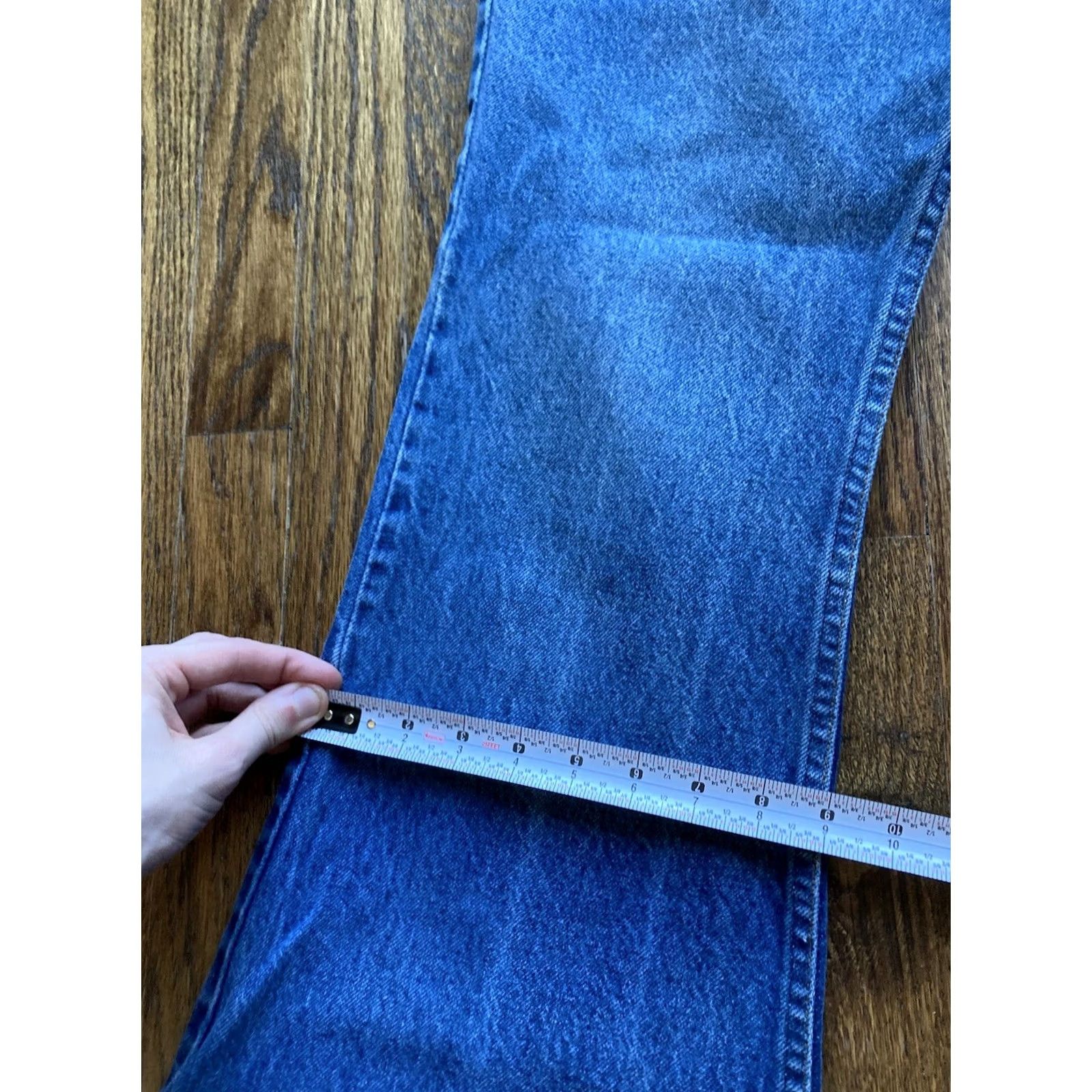 Levi's VINTAGE Levi's Jeans 684 Bell Bottom Flare Womens Size 31 31.5 Inseam Orange Tab Blue 70s 80s Hippie USA Mens/ Womens Size 24" / US 00 / IT 34 - 6 Thumbnail
