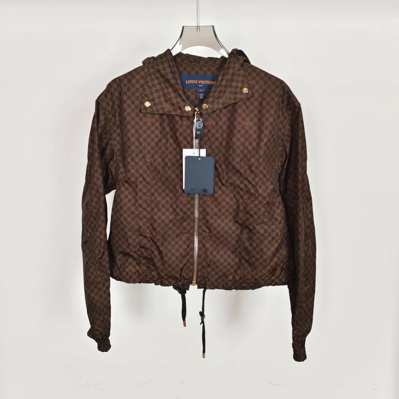 Louis Vuitton Louis Vuitton Brown checkerboard cropped jacket Size XS / US 0-2 / IT 36-38 - 1 Thumbnail