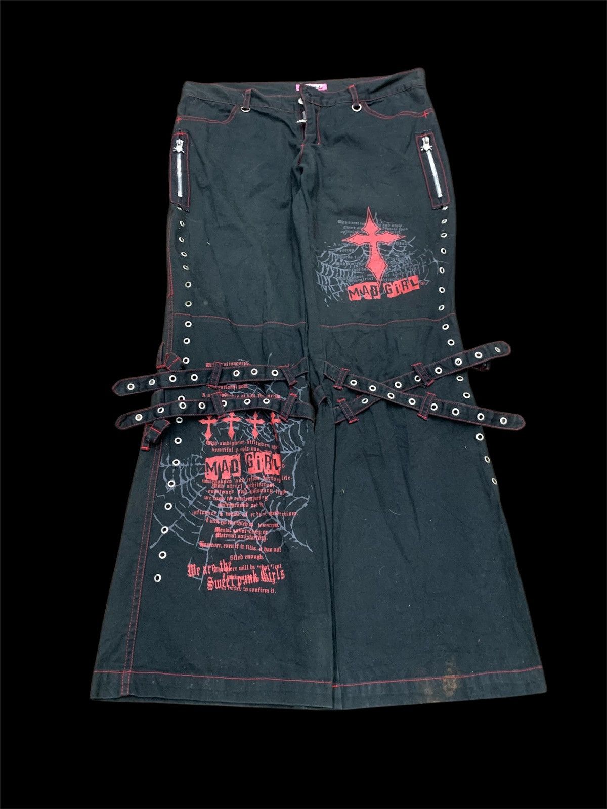 パンツ mad punks girl skull flared pants Y2K mad punks girl skull flared pants Y2K