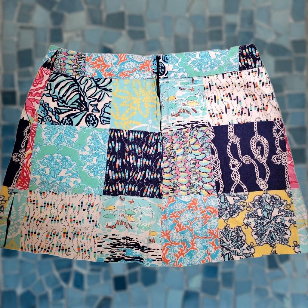 Lilly Pulitzer Lilly Pulitzer Skirt Womens 2 Multi Color Sailor Patch Summer Mini Women Size Size 26" / US 2 / IT 38 - 1 Thumbnail