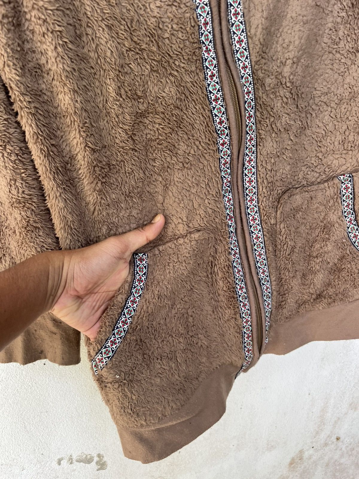 If Six Was Nine 💥Navajo Tribal Motives Chimaiyo Faux Fur Hoodie Size US L / EU 52-54 / 3 - 7 Thumbnail
