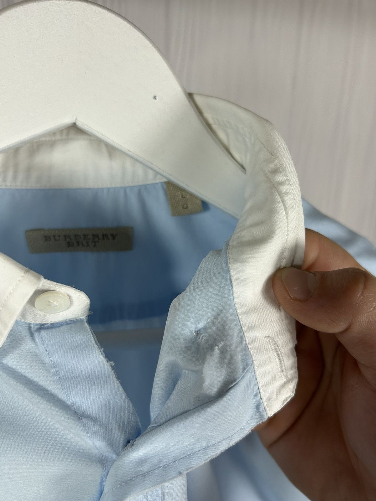 Burberry Burberry Brit Blue/White Shirt Size L Size US L / EU 52-54 / 3 - 10 Thumbnail
