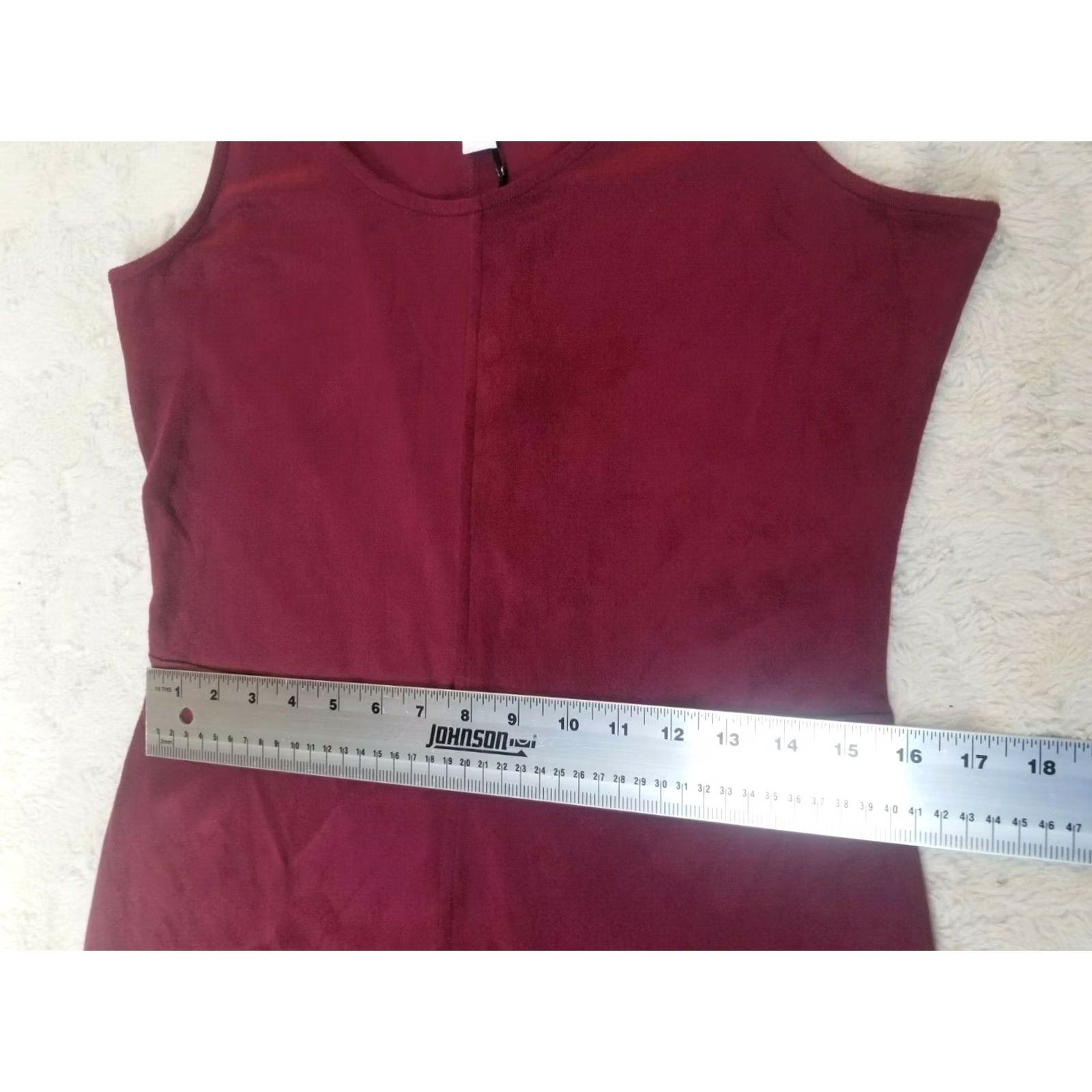 Vintage Astars Justine Vegan Leather Dress Sleeveless Bordeaux Suede Large NWT Woman Dress PRICED 43 Size L / US 10 / IT 46 - 5 Thumbnail