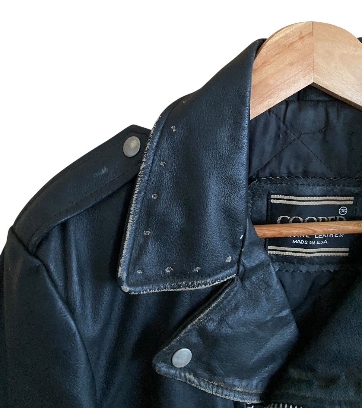 Cooper Vintage Brand Cooper Double Collar Leather Jacket 1970s Size US M / EU 48-50 / 2 - 5 Thumbnail