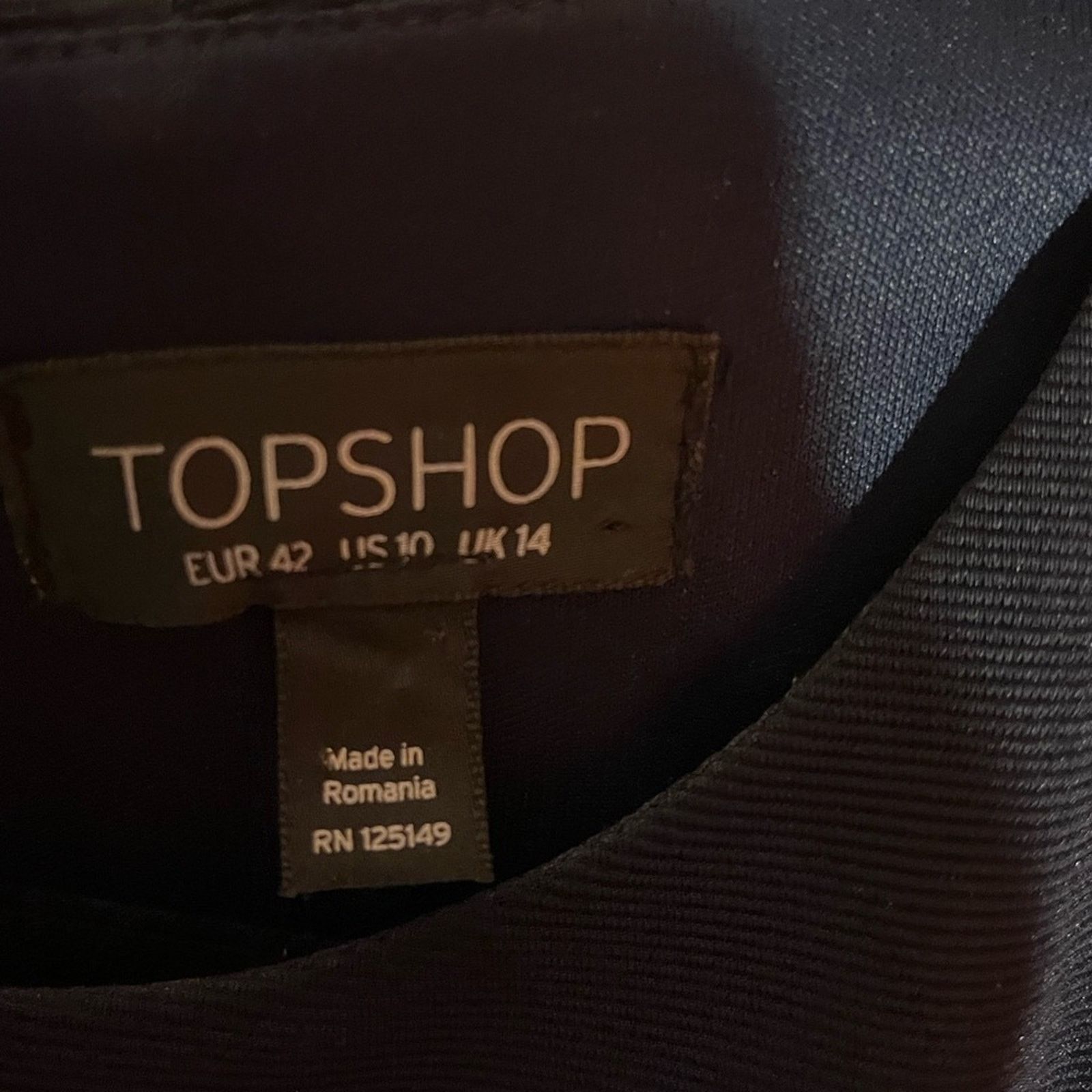 Topshop Topshop Navy Skater Dress with Cutouts and Beads Size 10 Size L / US 10 / IT 46 - 3 Thumbnail