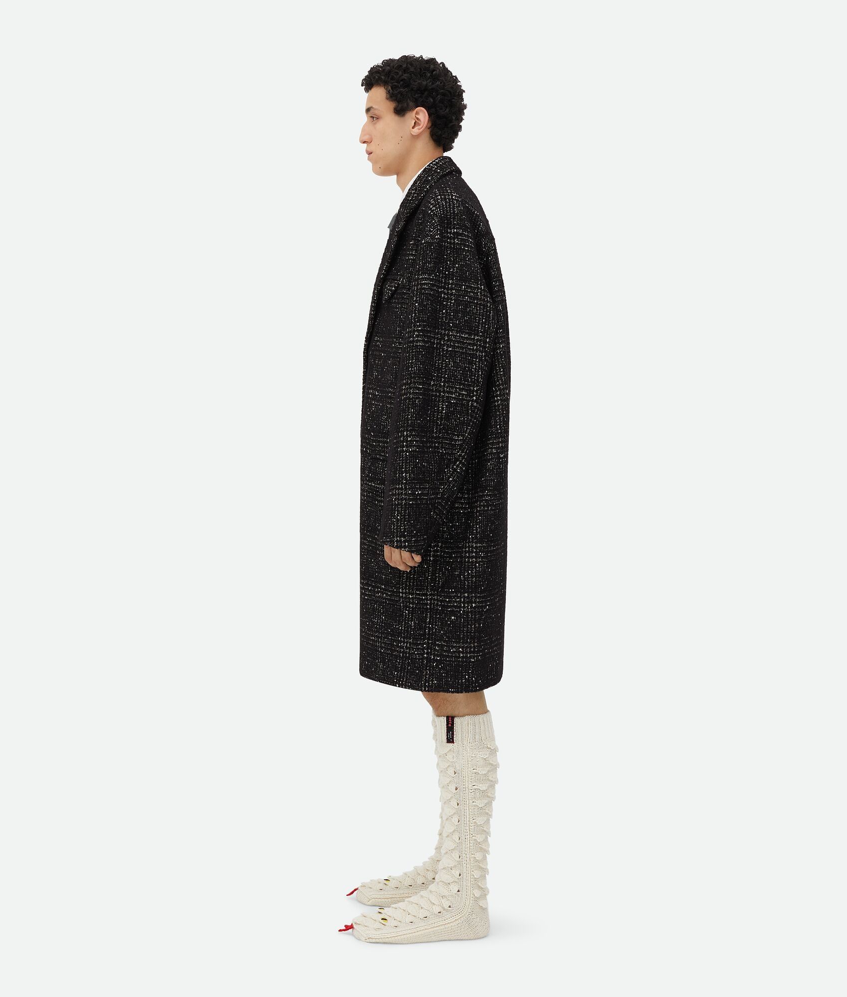 Bottega Veneta o1w1db10825 Size: M / Snakes Scales Wool Knit Socks in Dove Size ONE SIZE - 3 Thumbnail