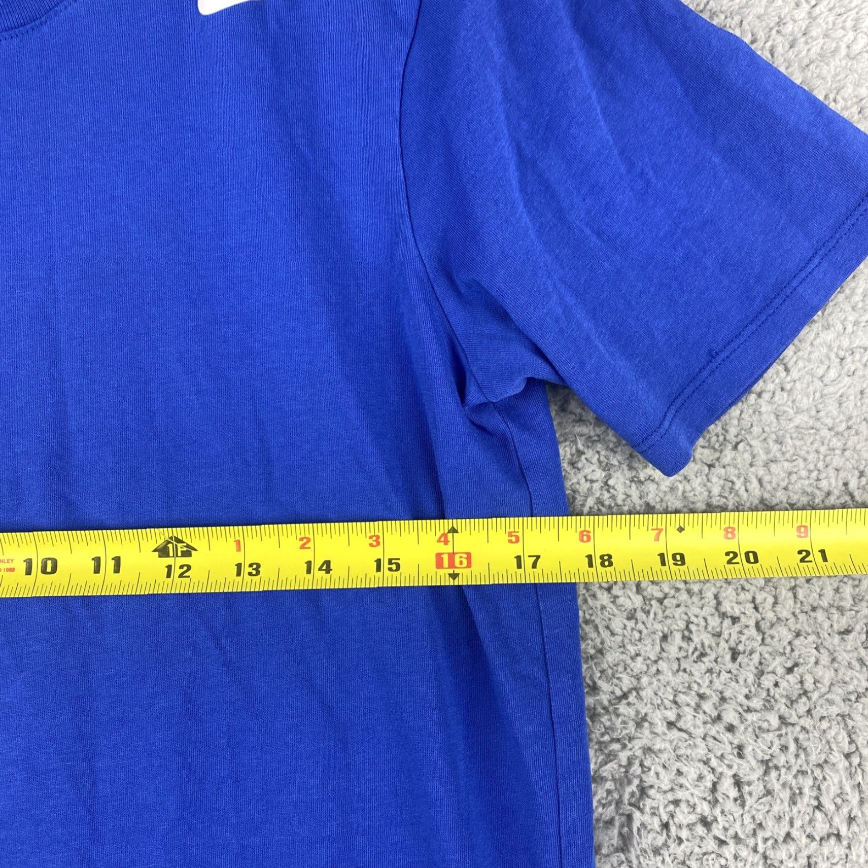 Nike Nike Men's T-Shirt Short Sleeve S Small Blue Swoosh Logo Printed / 38-13 / Regular Cotton Crew Neck / Blue White / Logo / Men Size US S / EU 44-46 / 1 - 5 Thumbnail