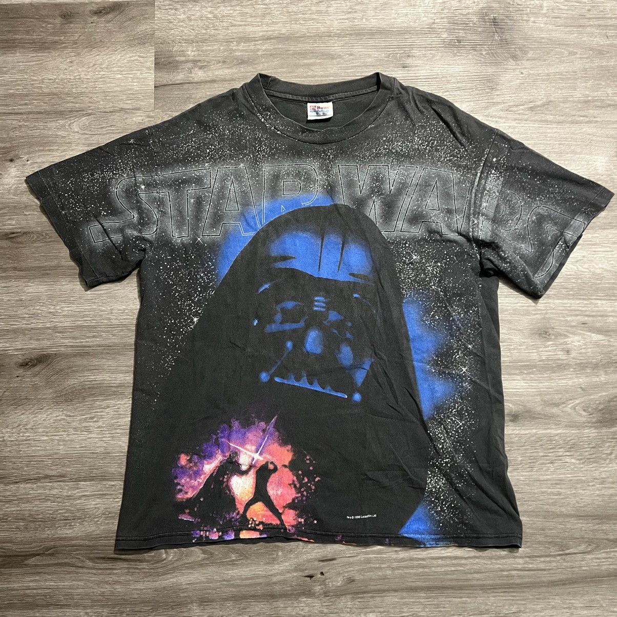 Star Wars × Vintage Vintage Star Wars Darth Vader Full Print T-Shirt Size US L / EU 52-54 / 3 - 2 Thumbnail