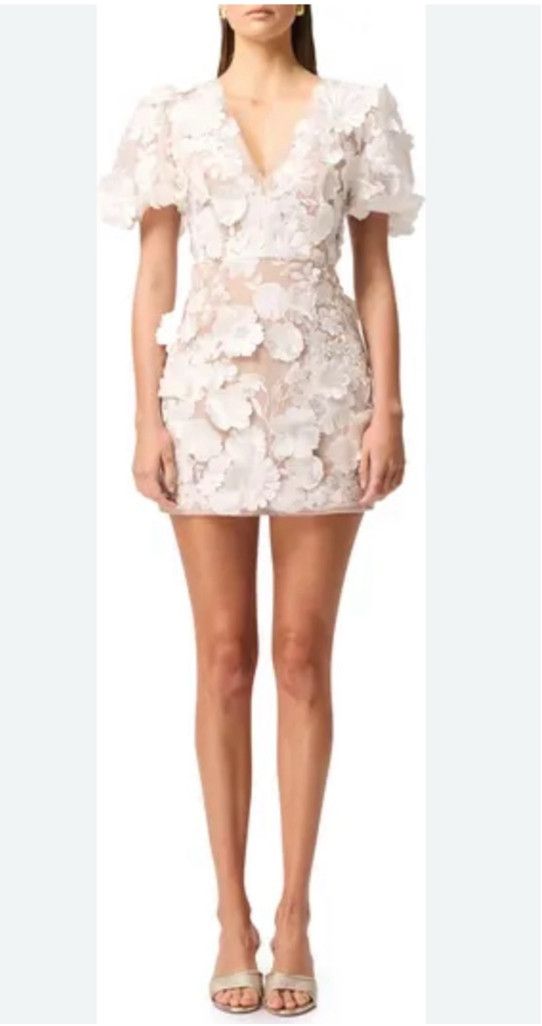 ELLIATT Elliat Zayla Floral Appliqué Cocktail Minidress XL 18 PTP Size XL / US 12-14 / IT 48-50 - 1 Thumbnail
