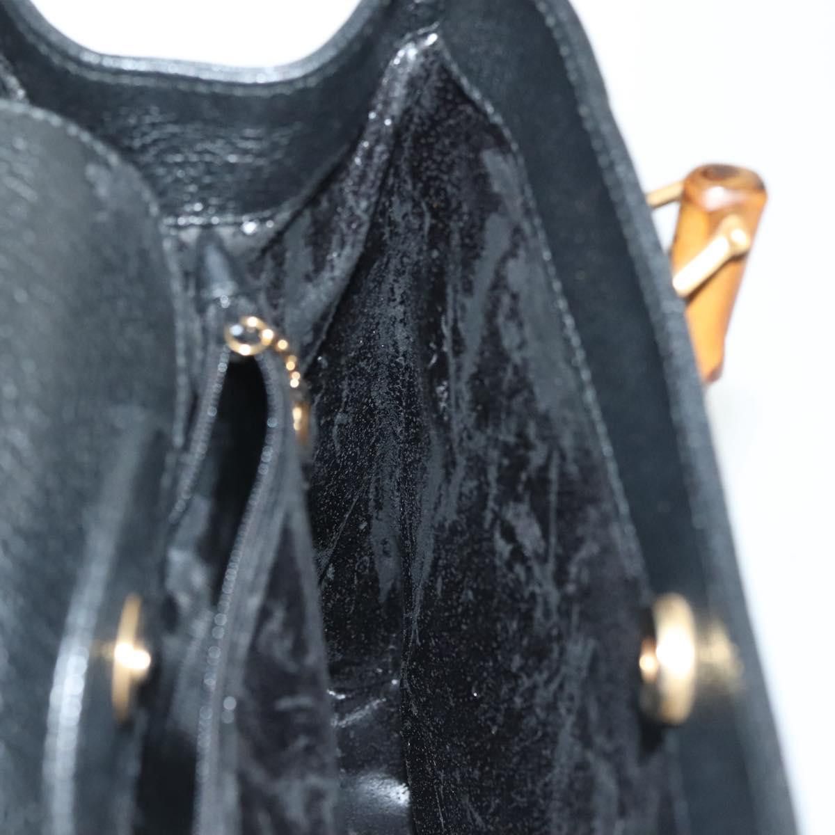 Gucci GUCCI Bamboo Hand Bag Suede Black Gold 002 1186 002 1186 Size ONE SIZE - 20 Thumbnail