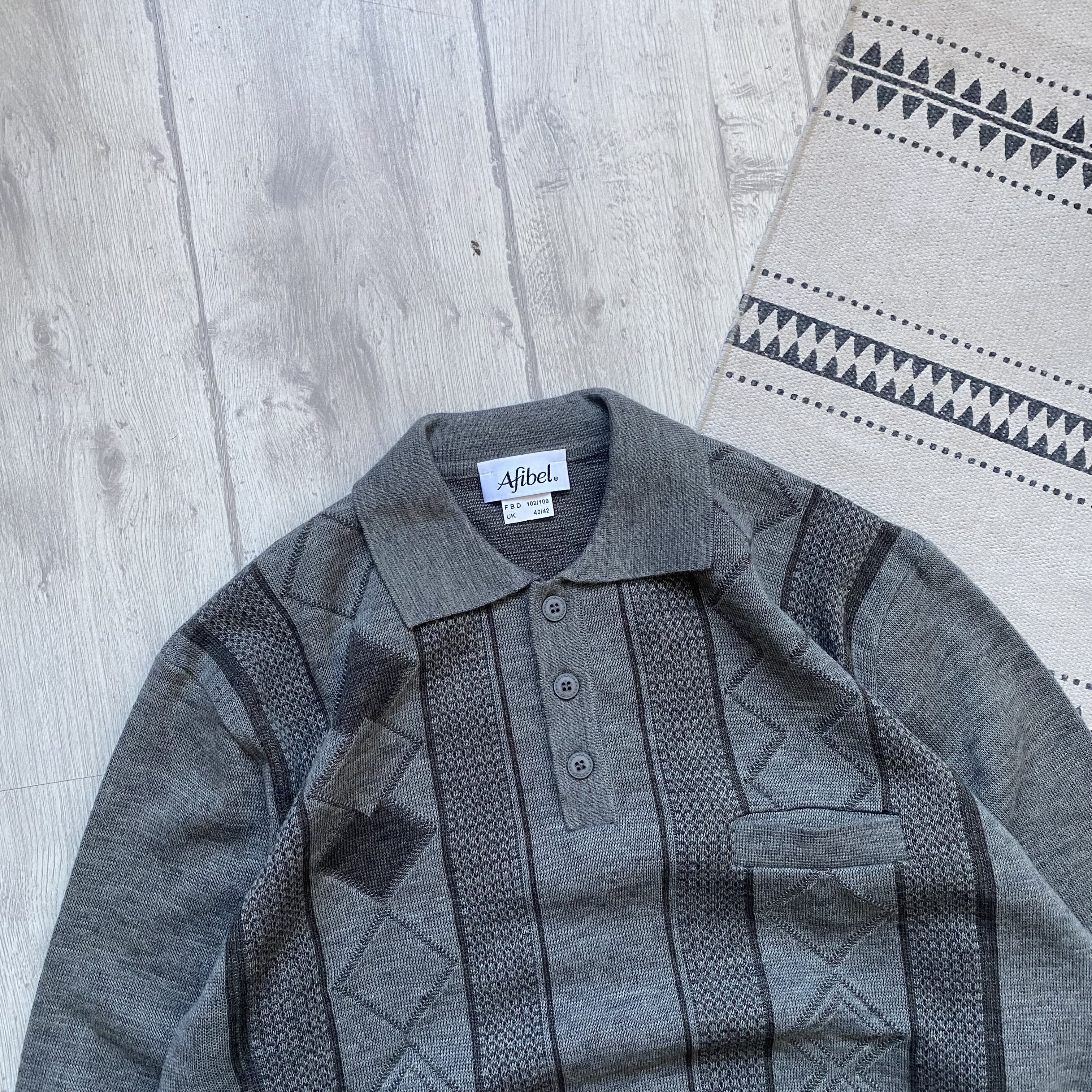 Diesel Vintage 90s Cozy Knit Wool Sweater Polo dad jumper Size US L / EU 52-54 / 3 - 2 Thumbnail