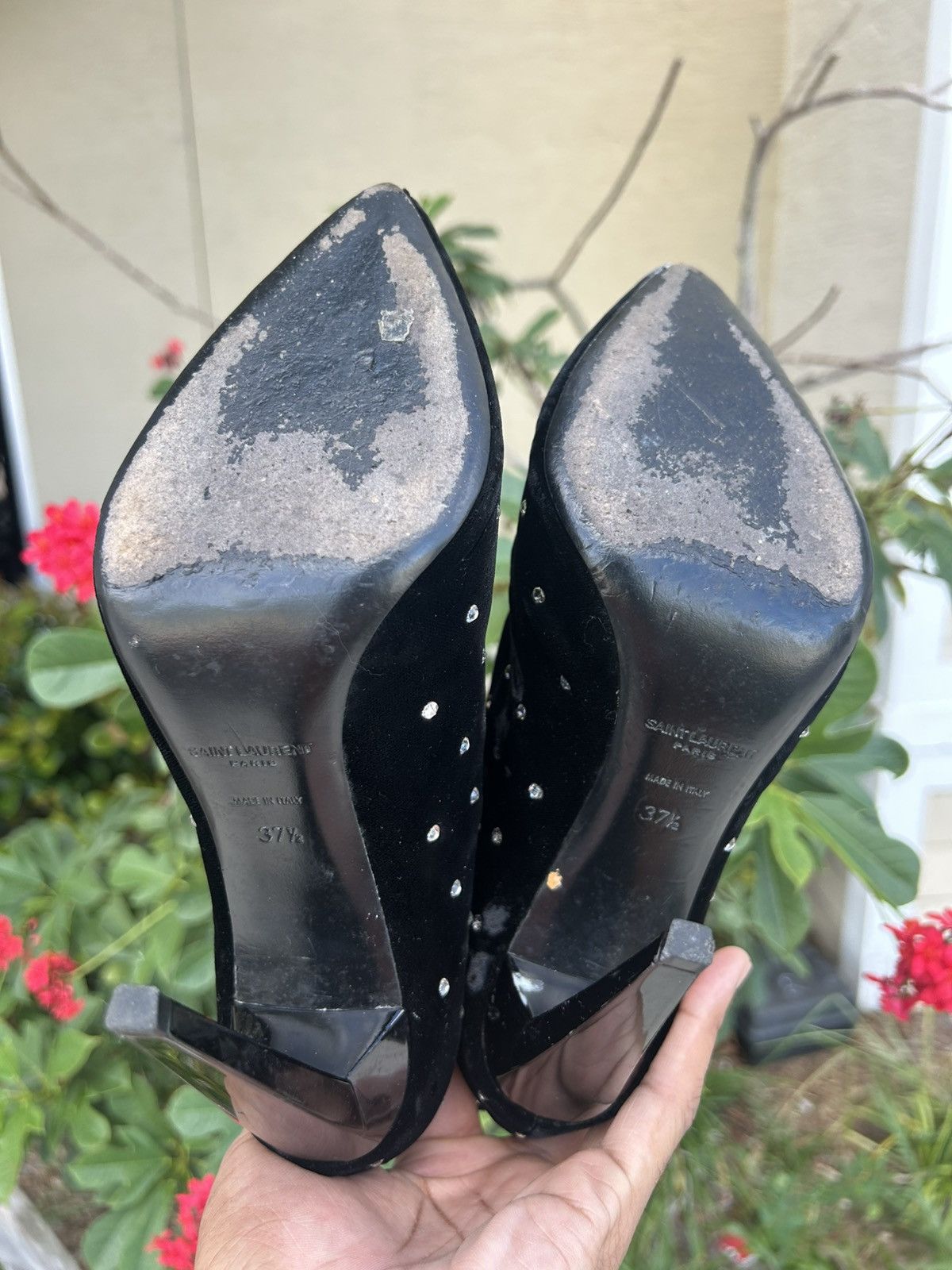 Saint Laurent Paris Saint laurent crystal heel booties Size US 7.5 / IT 37.5 - 4 Thumbnail