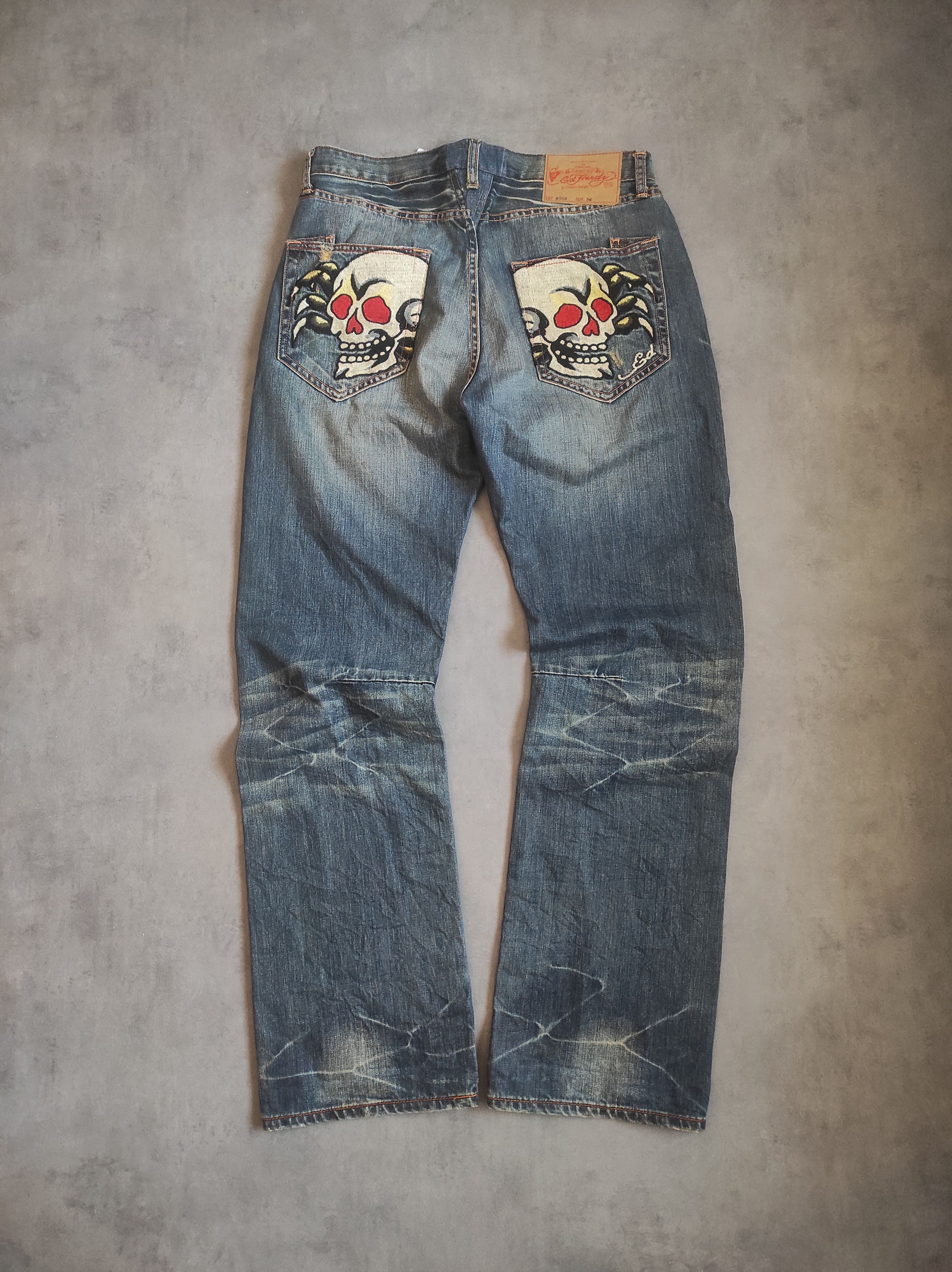 Ed Hardy Ed Hardy vintage denim jeans 32x34 skull spider y2k 00s Size US 32 / EU 48 - 1 Thumbnail