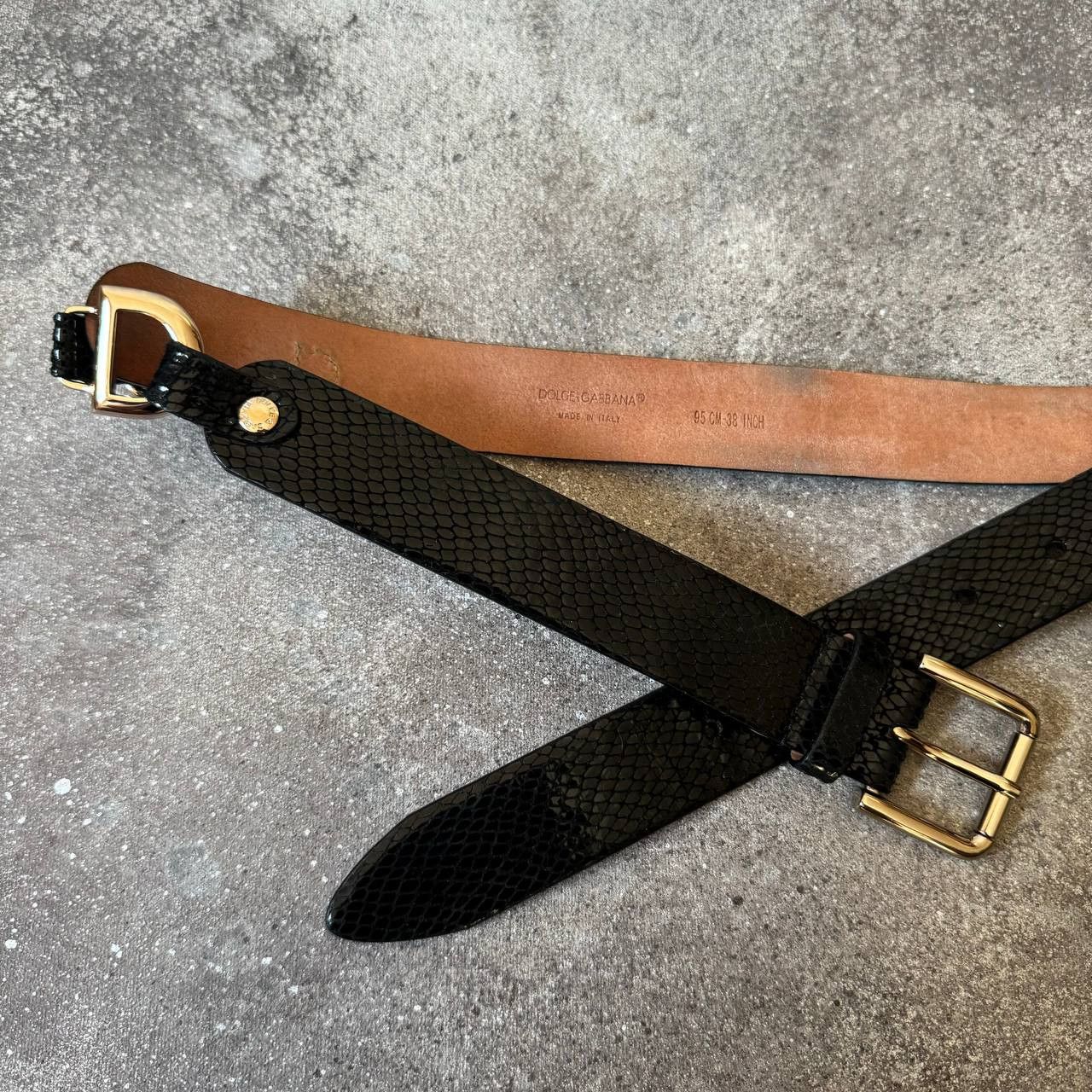 Dolce & Gabbana × Vintage D&G Dolce & Gabbana Vintage Woman's Leather Belt Size ONE SIZE - 3 Thumbnail