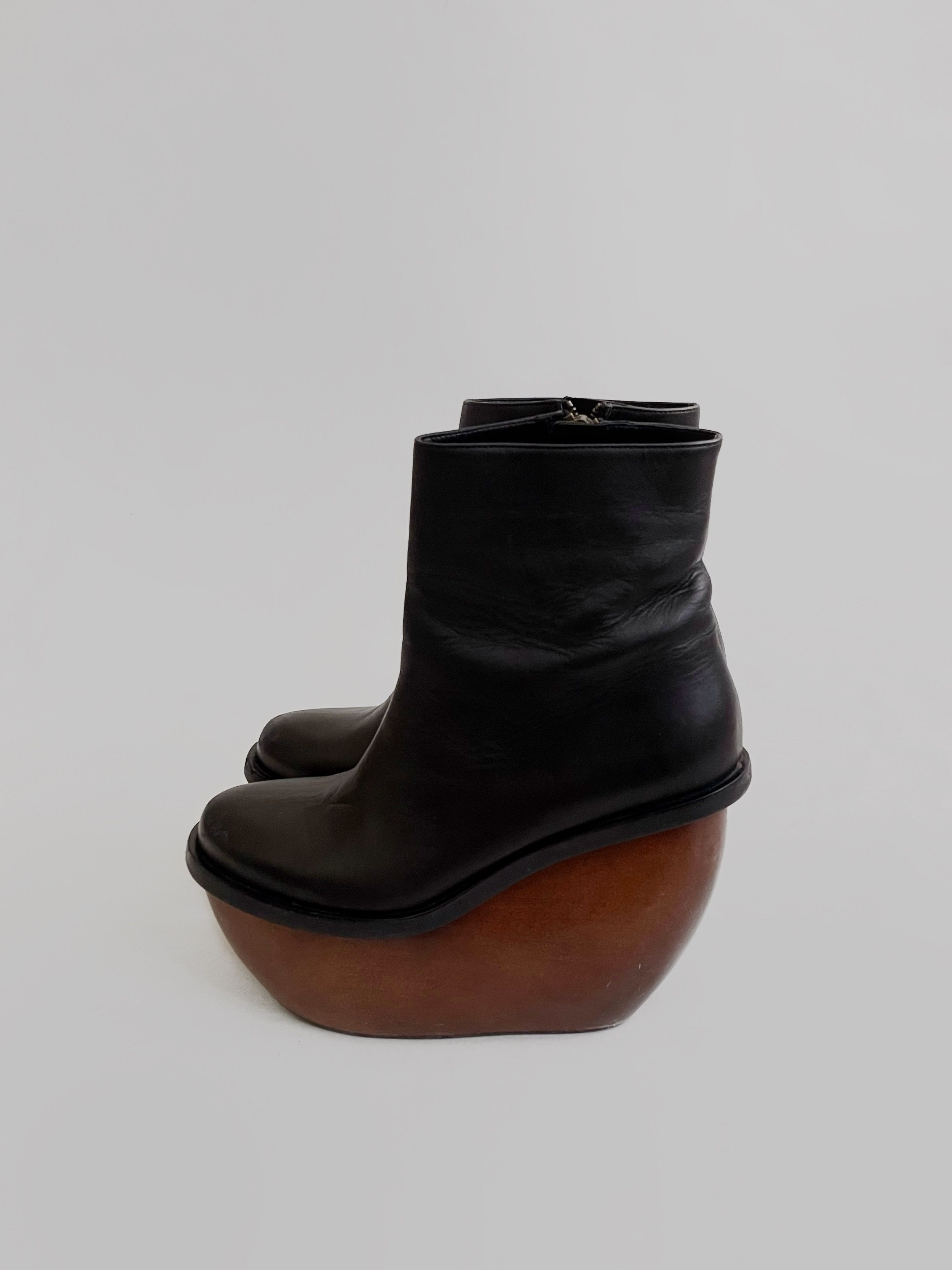 & Other Stories &other stories leather/wood Avant-garde platform boots Size US 8 / IT 38 - 4 Thumbnail