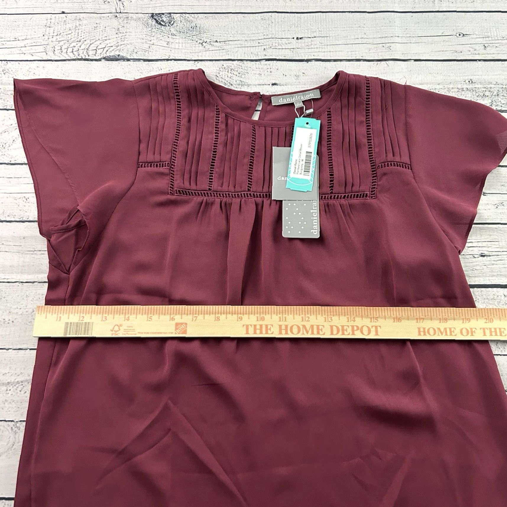 Vintage Daniel Rainn Blouse Portland Lace Detail Burgundy Women's M Red Shirt, Adult Medium, VINTAGE? (No, not vintage) Size M / US 6-8 / IT 42-44 - 4 Thumbnail