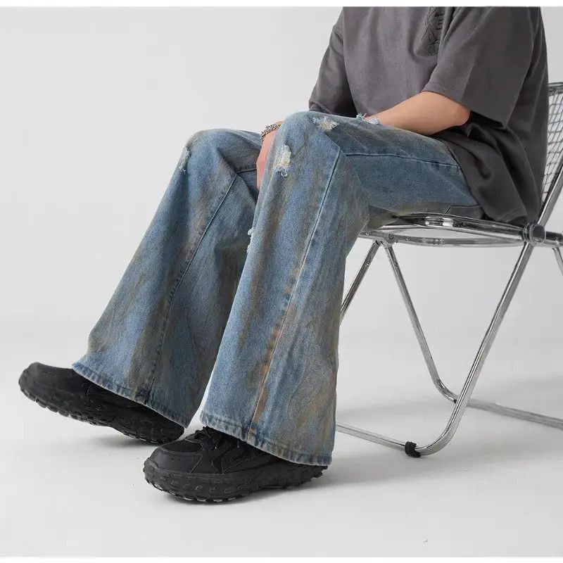 Japanese Brand Retro loose straight leg wide leg jeans Size US 32 / EU 48 - 4 Thumbnail