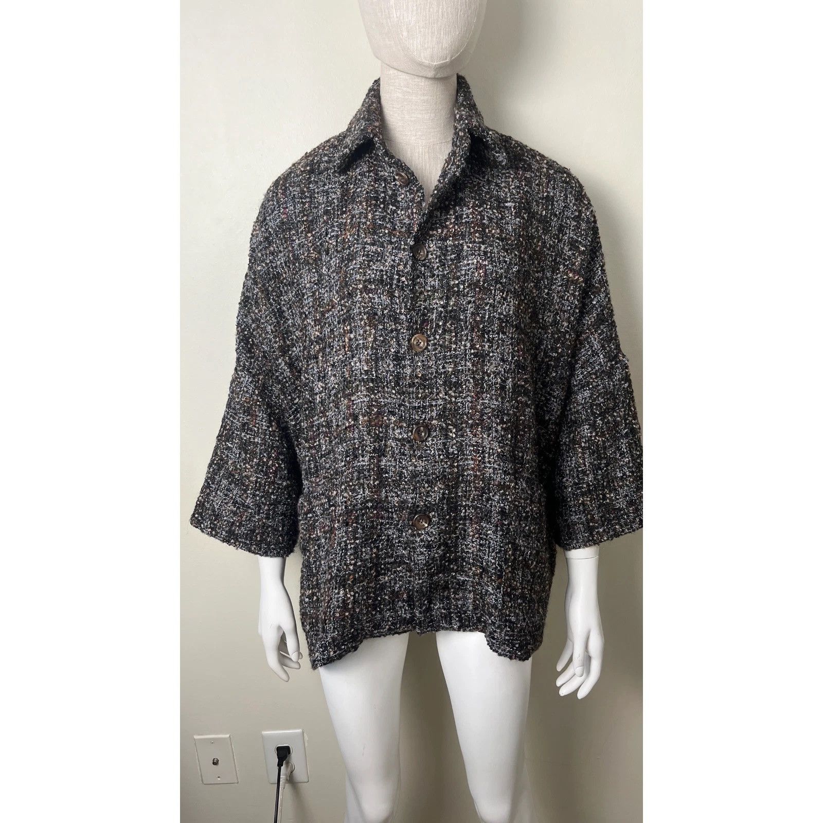 eskandar Eskandar O/S LUX Oversized Rich Tweed Boucle Coat Jacket 0 Size S / US 4 / IT 40 - 1 Thumbnail