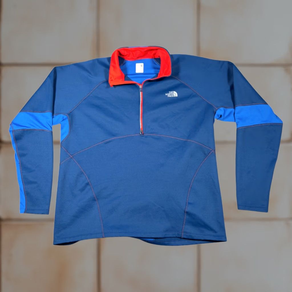 The North Face The North Face Sweater Mens XL Blue Flashdry Pullover Colorblock Zip 1/4 Size US XL / EU 56 / 4 - 1 Thumbnail