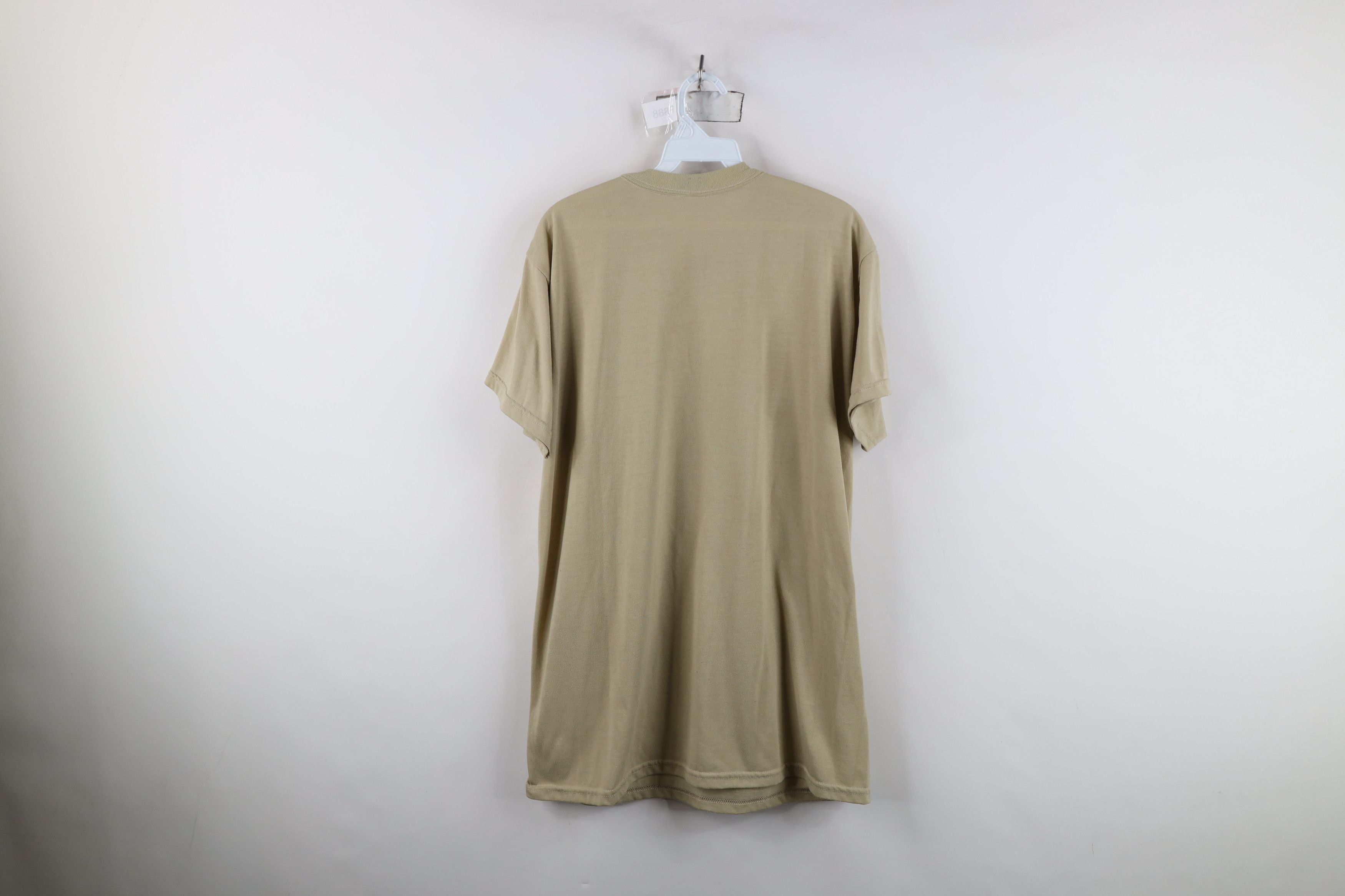 Vintage Vintage 90s Streetwear Blank Knit T-Shirt Khaki Tan USA Size US L / EU 52-54 / 3 - 9 Thumbnail