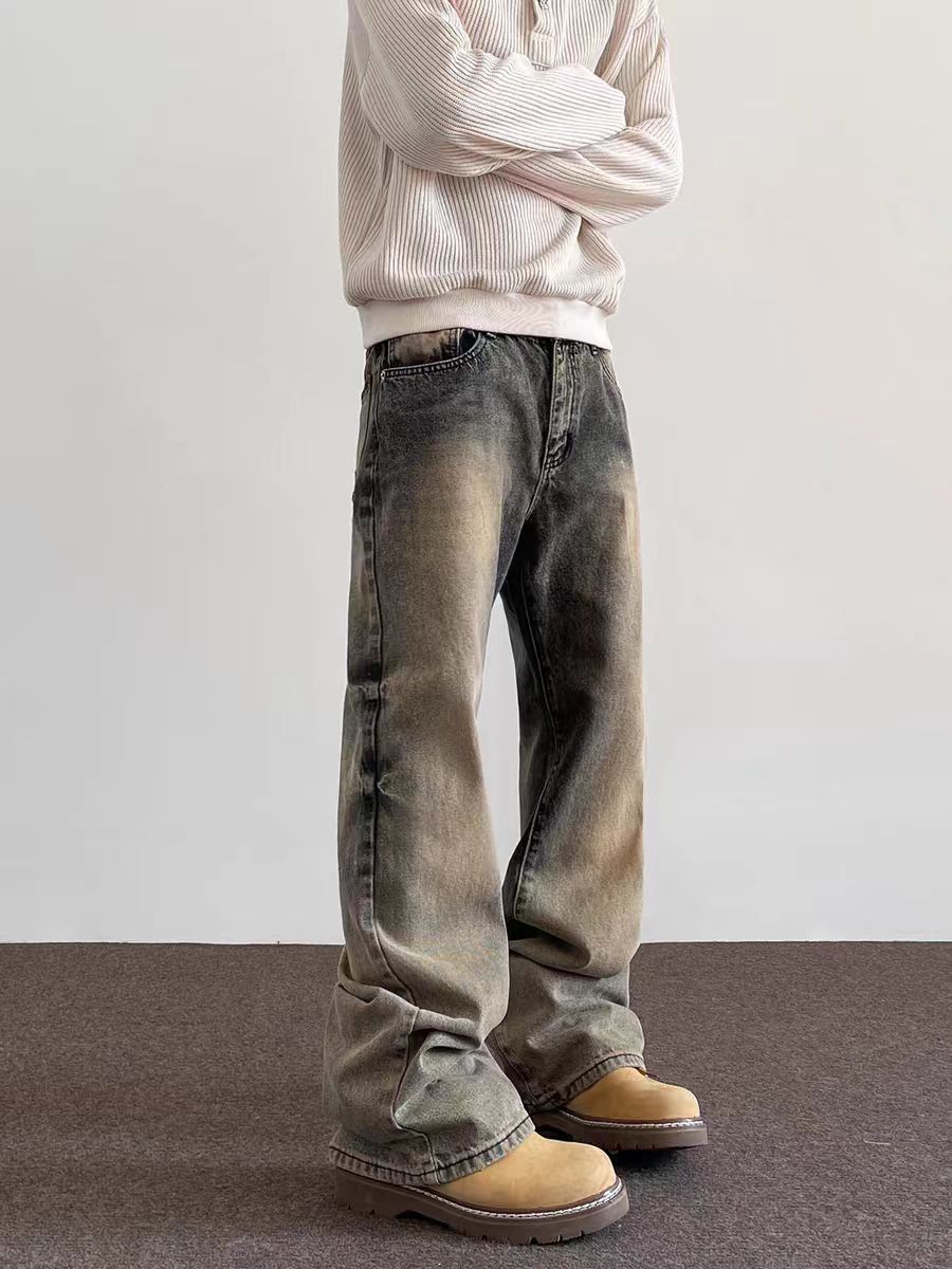 Japanese Brand × Jean High Street Yellow Clay Dye Aged Micro Flare Jeans Size US 32 / EU 48 - 1 Thumbnail
