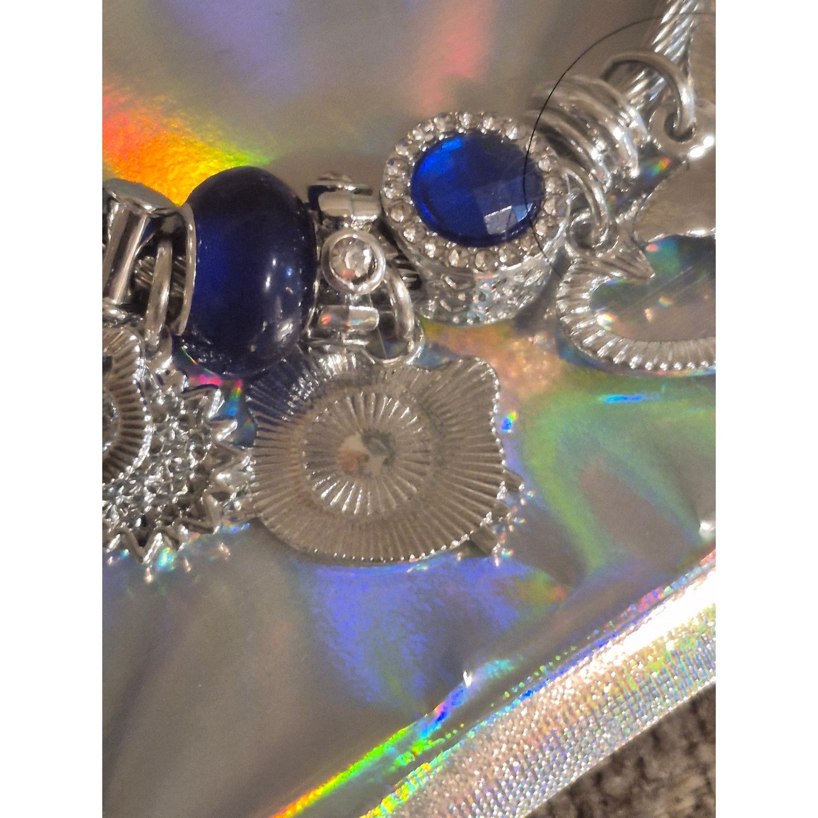 Homemade Y2K Hello Kitty Charm Bracelet – Silver Cable Bangle Size ONE SIZE - 3 Thumbnail