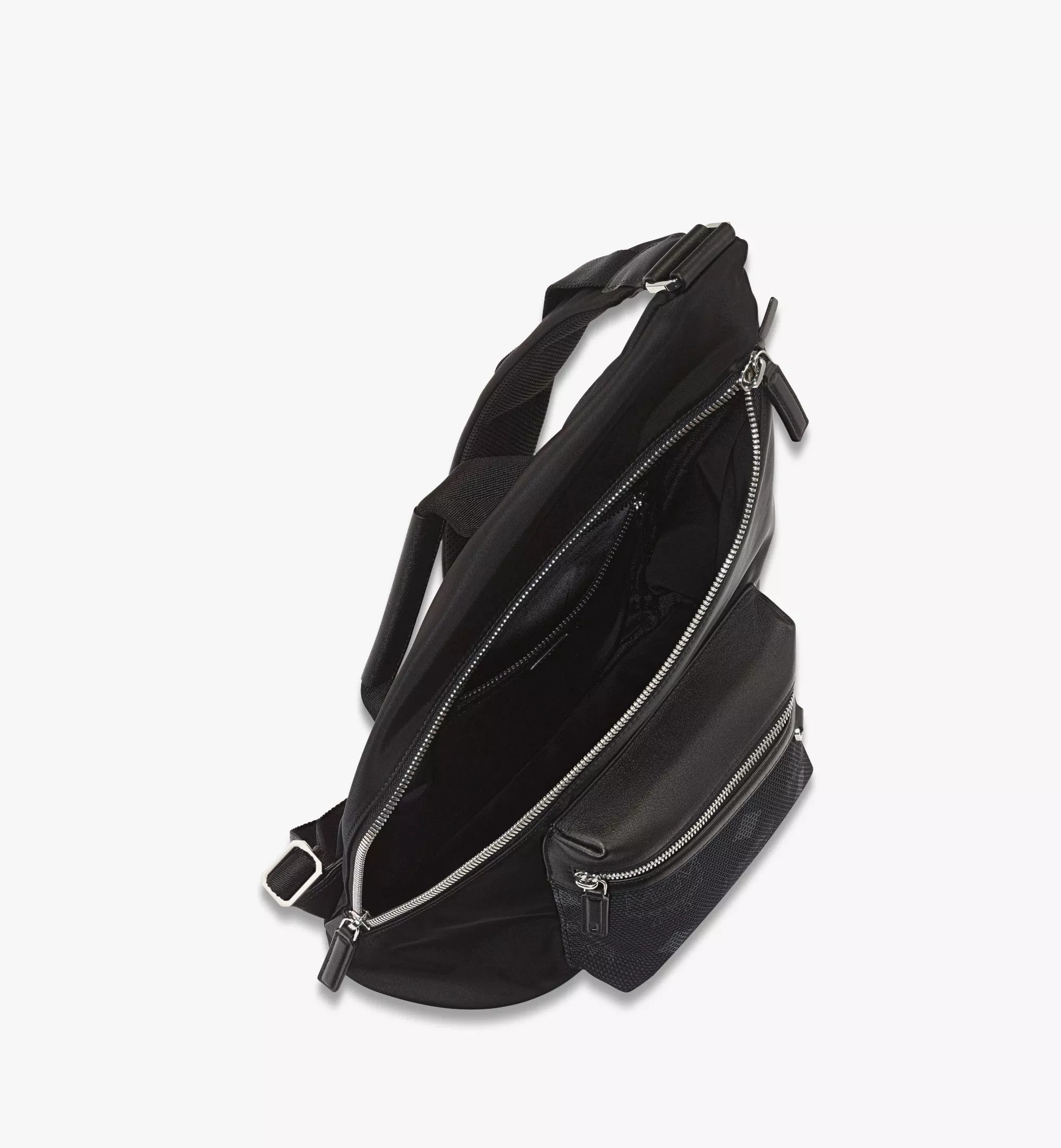 MCM MCM Medium Aren Sling black nylon & leather backpack Size ONE SIZE - 3 Thumbnail