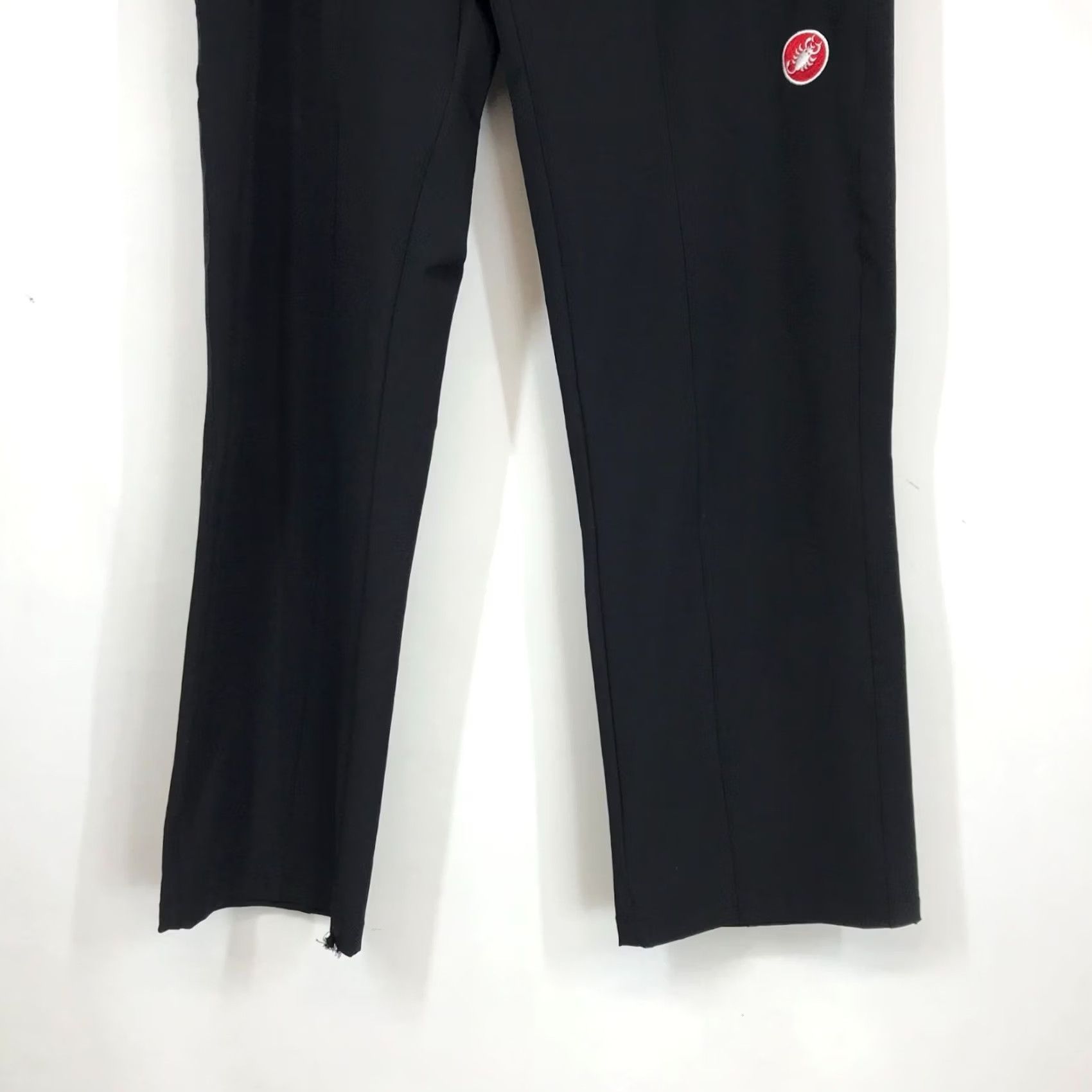 Vintage CASTELLI MEN'S LARGE BLACK POLYESTER BLEND STRETCH OVER PANTS Athletic Inseam 32 in Flat Front Logo Casual Pants Mens L Size US 33 - 3 Thumbnail