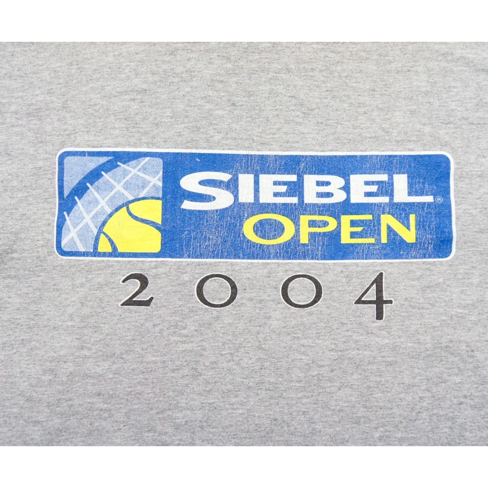 Fruit Of The Loom VINTAGE Fruit of the Loom Siebel Open Tennis Shirt Mens Large Gray T-Shirt 2004 Y2K Size US L / EU 52-54 / 3 - 2 Thumbnail