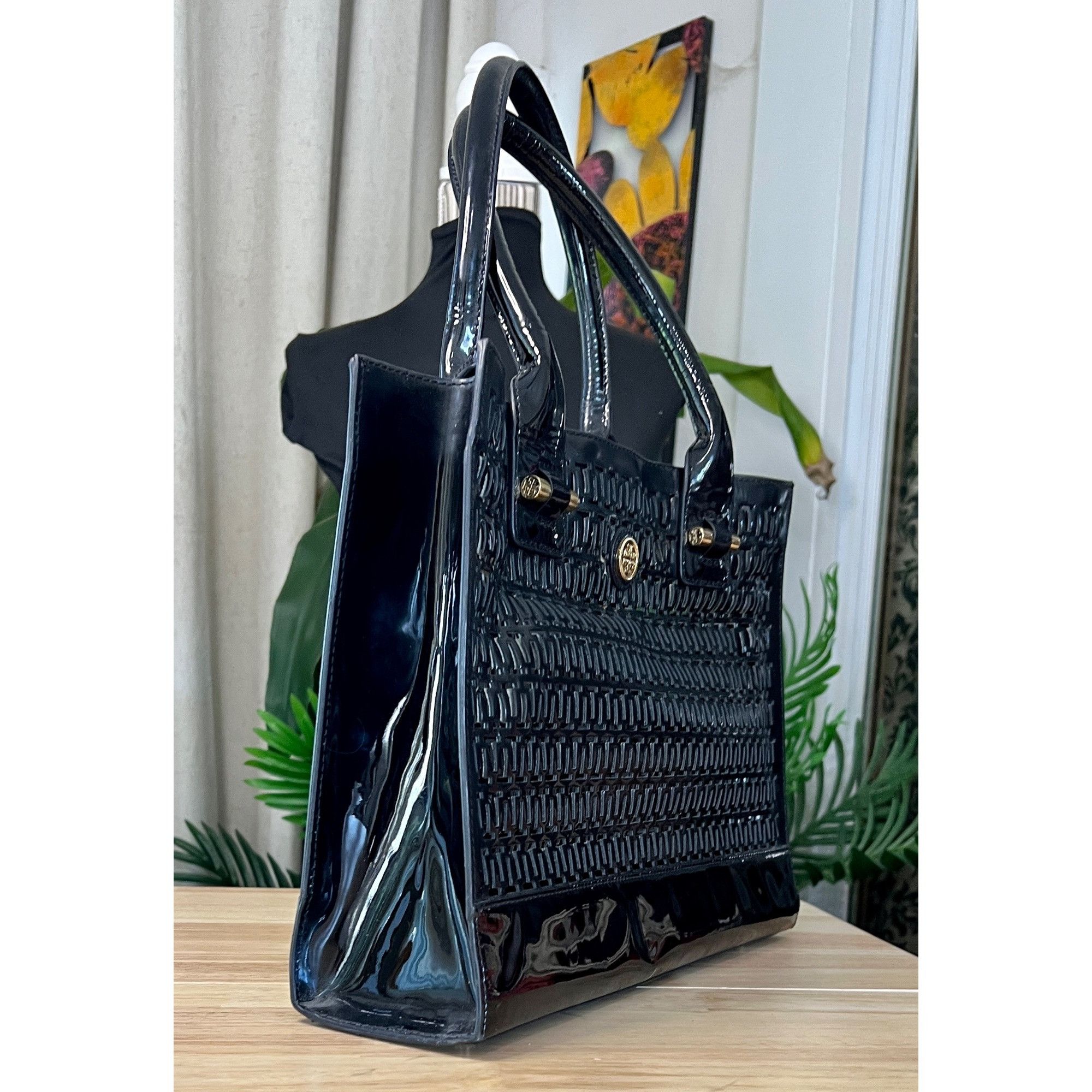 Tory Burch ✺✺ AUTHENTIC TORY BURCH Black Robinson Cut Out Tote ✺✺ Size ONE SIZE - 7 Thumbnail