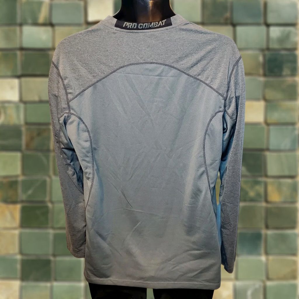 Nike Nike Shirt Mens L Gray PRO Combat Men Athletic Gym Long Sleeve Black Size Size US L / EU 52-54 / 3 - 1 Thumbnail