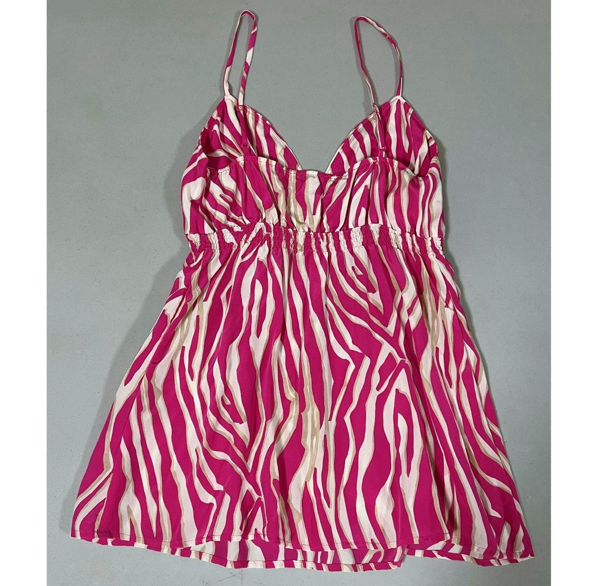 Express Pink White Zebra Print Y2K Babydoll Shirt Top Blouse XS 🩷✨ Size XS / US 0-2 / IT 36-38 - 5 Thumbnail