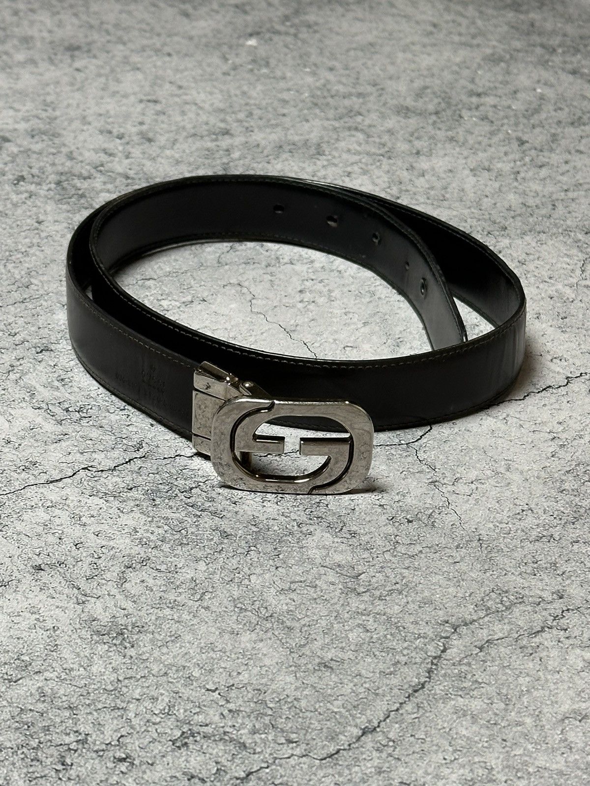 Vintage Gucci belt in black with silver buckle Gucci × Vintage Gucci belt gg | Grailed main image 2