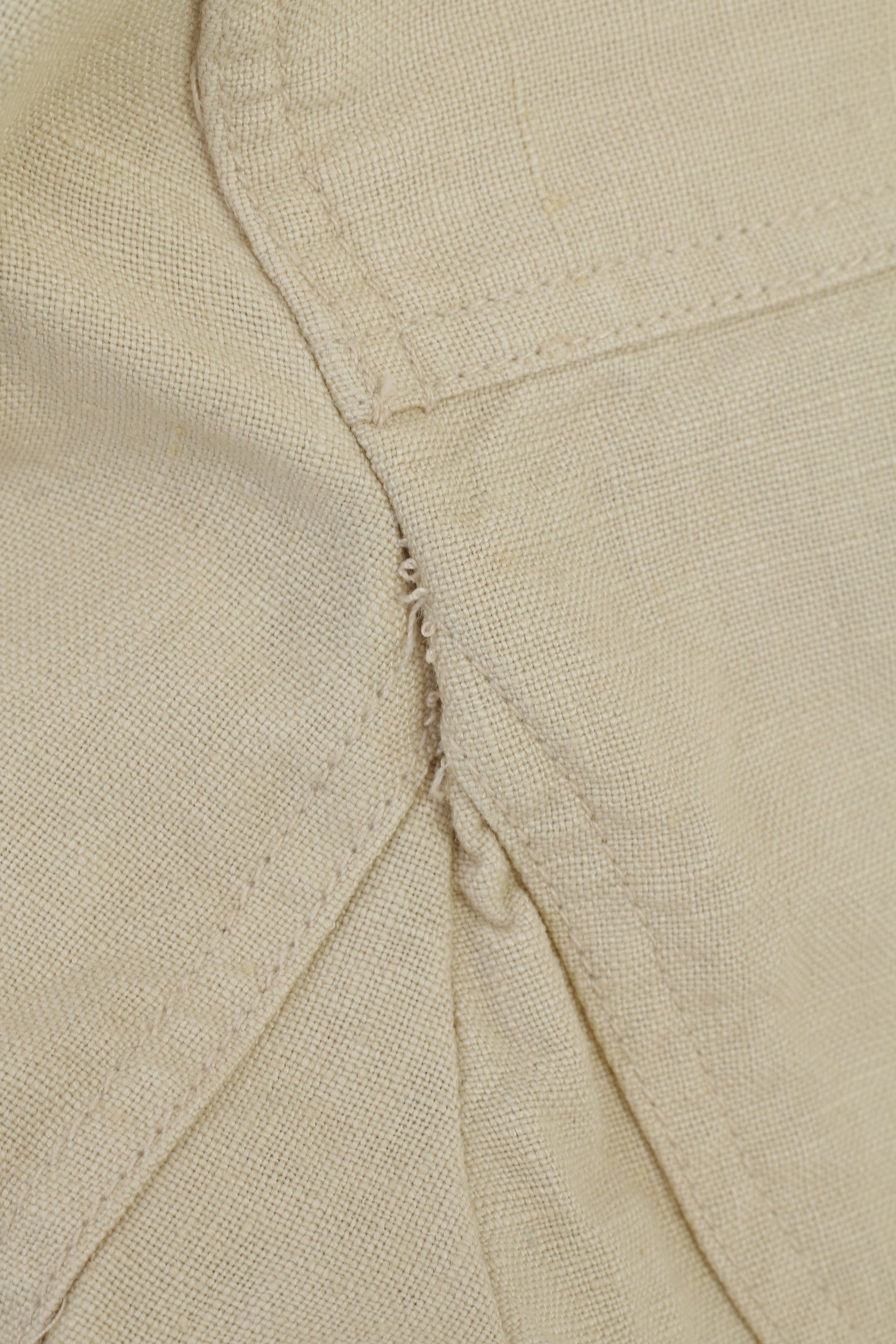 Vintage Yumi Mazao Women 40 S Jacket Beige Vintage Linen 2894 Size S / US 4 / IT 40 - 5 Thumbnail