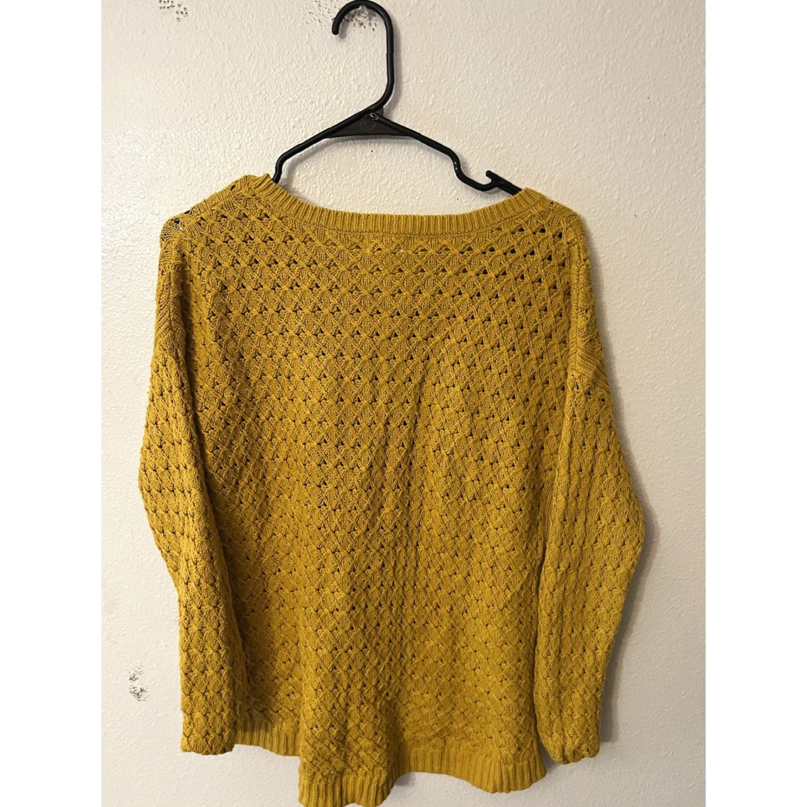 Old Navy VINTAGE Old Navy Women's Sweater Pullover Knit 3/4 Sleeve Round Neck Casual All Seasons Size M Mustard Yellow Size M / US 6-8 / IT 42-44 - 3 Thumbnail