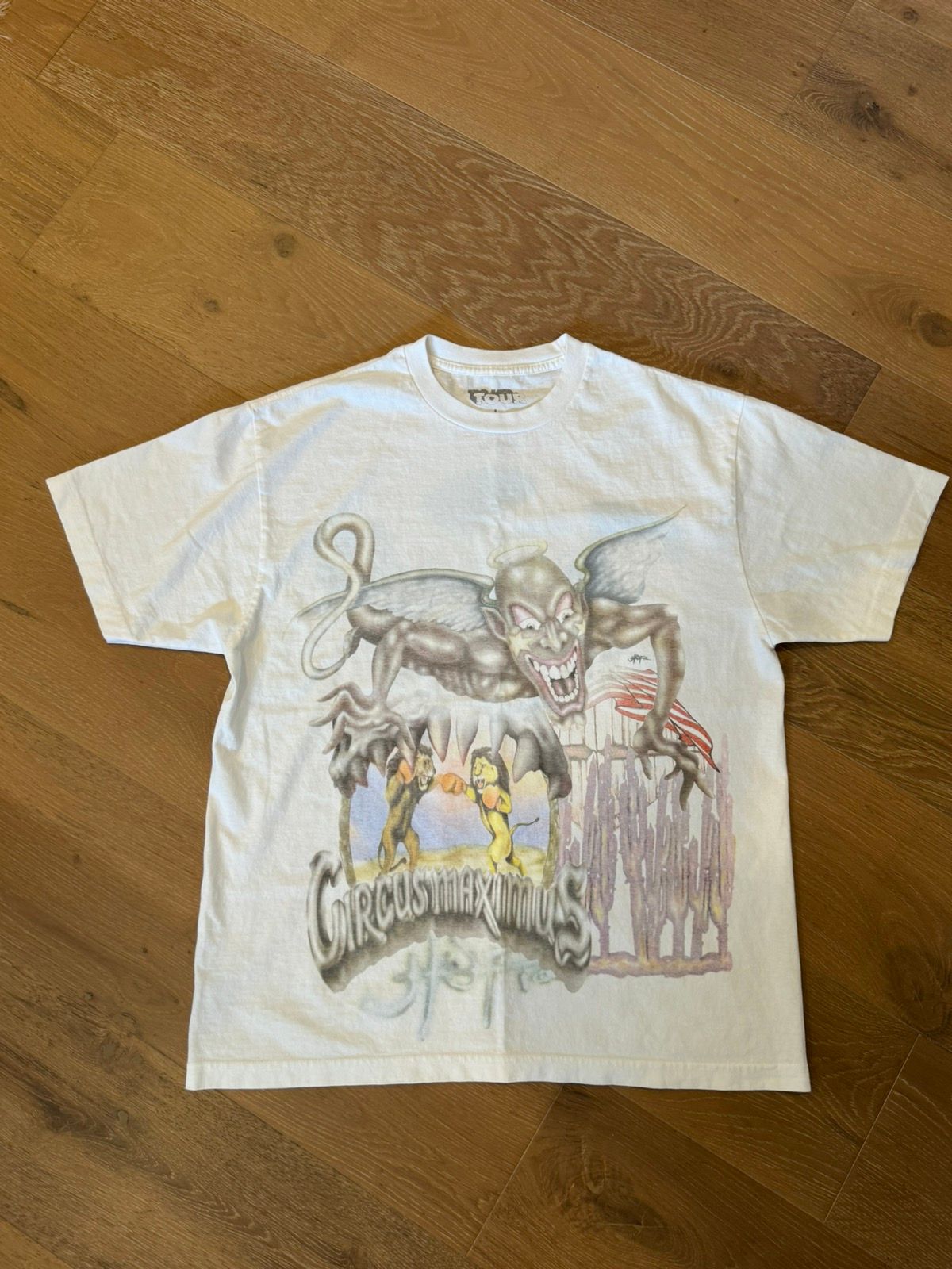 Pre-owned Travis Scott Utopia Tour Circus Maximus T-shirt In White