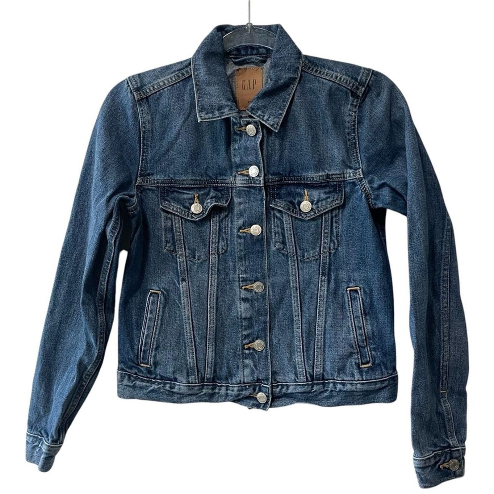 Gap GAP Women's Denim Jacket Blue Medium Wash Size XS Size XS / US 0-2 / IT 36-38 - 6 Thumbnail