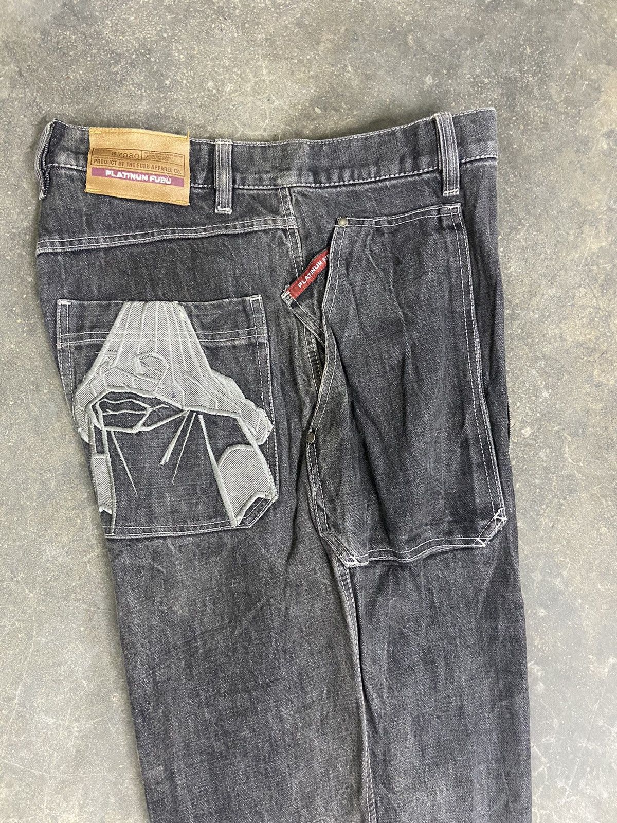Fubu 🔥 Vintage y2k Fubu Platinum jeans Embroidery back hit Size US 36 / EU 52 - 11 Thumbnail