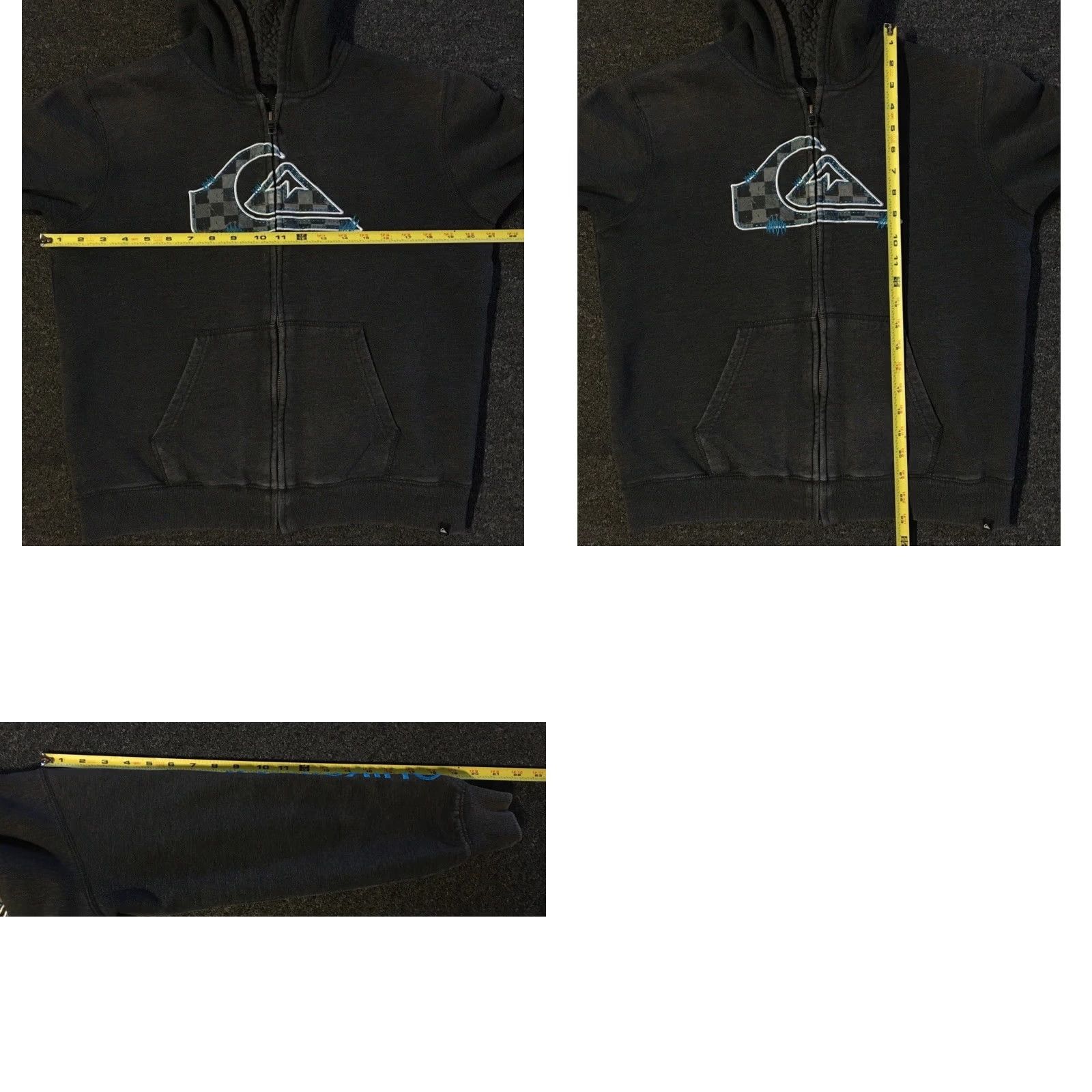 Billabong VINTAGE Quiksilver Faded Zip Hoodie Shirt XS Surf Grunge Emo 90s Y2K Billabong Gray Mens Regular Zip Lined Sherpa Pattern Striped Size US XS / EU 42 / 0 - 10 Thumbnail