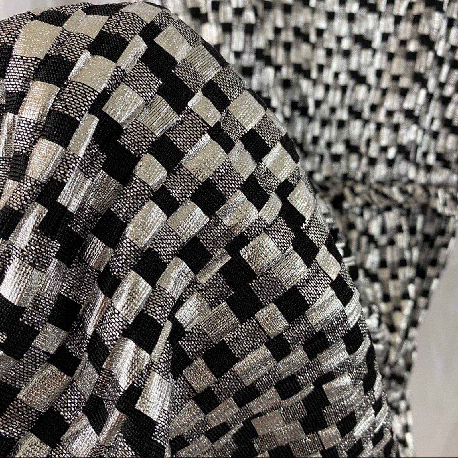 Zara Zara Metallic Silver Black Cocktail Mini Dress Size Large Size L / US 10 / IT 46 - 10 Thumbnail