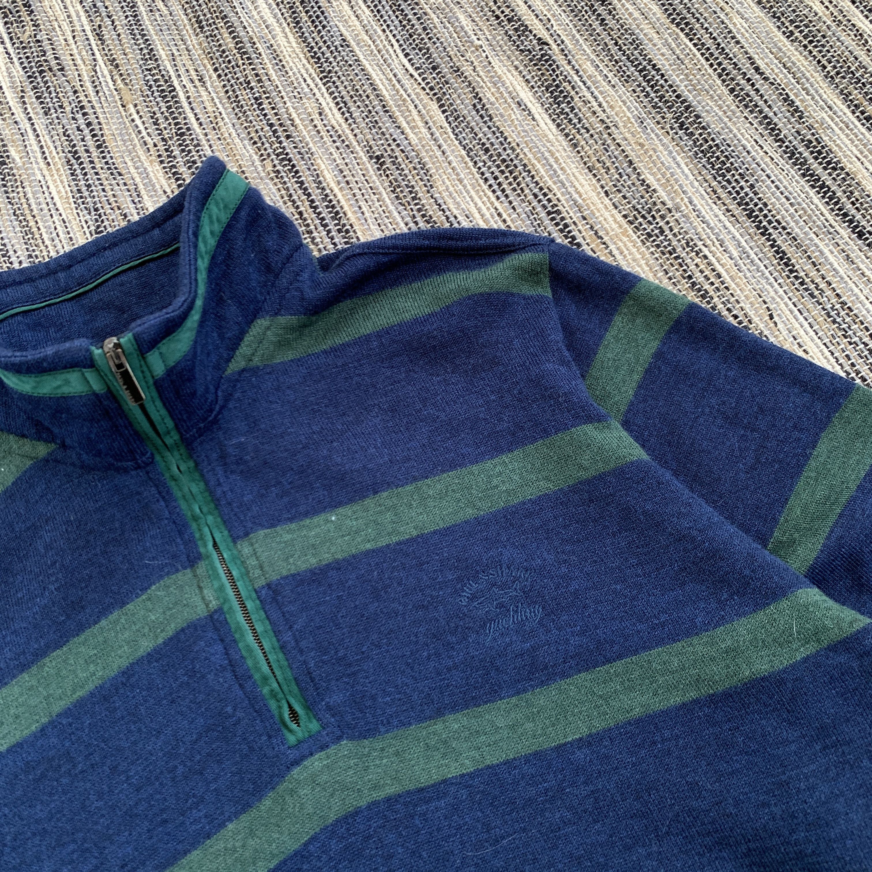 Paul & Shark Vintage Paul & Shark Striped 1/4 Zip Wool Knit Sweater Size US L / EU 52-54 / 3 - 4 Thumbnail